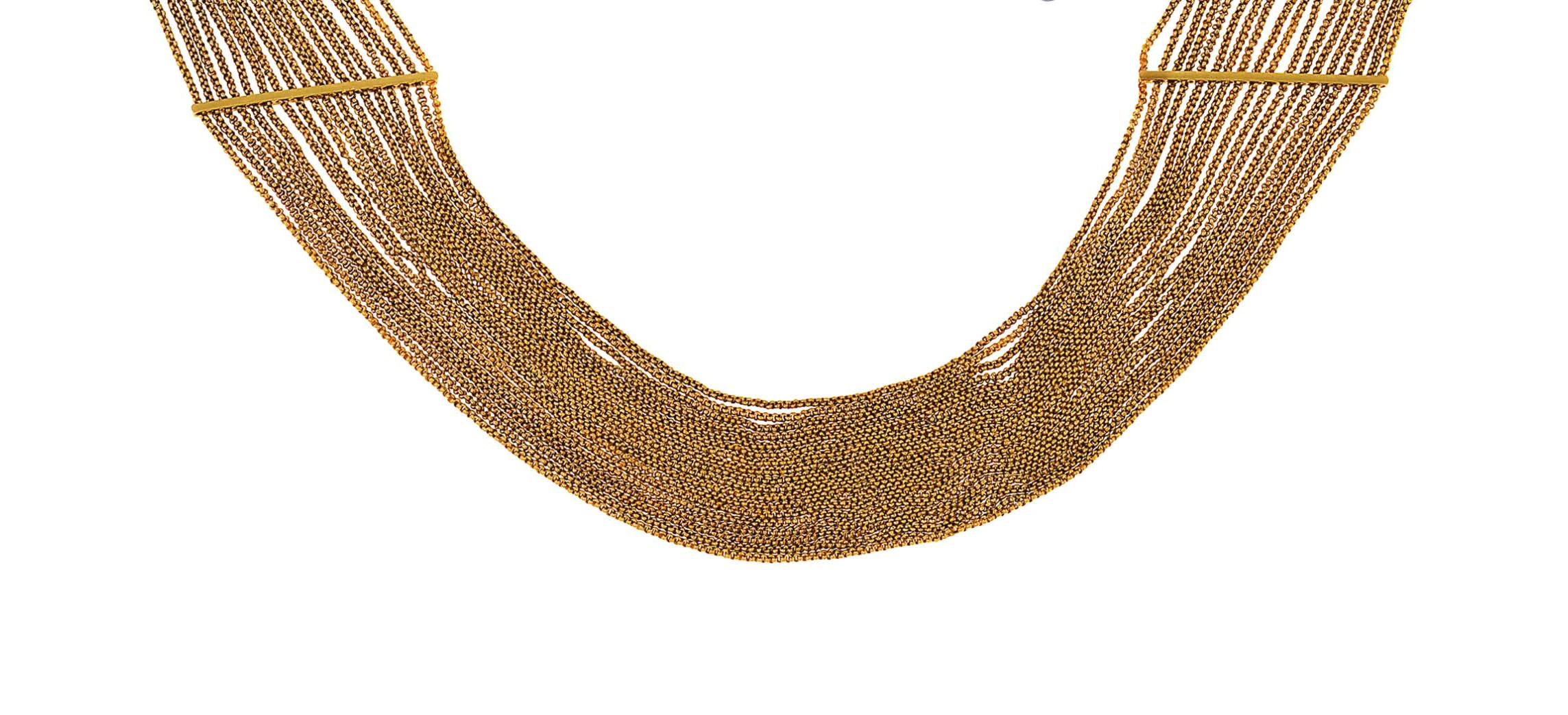 A multi-strand necklace