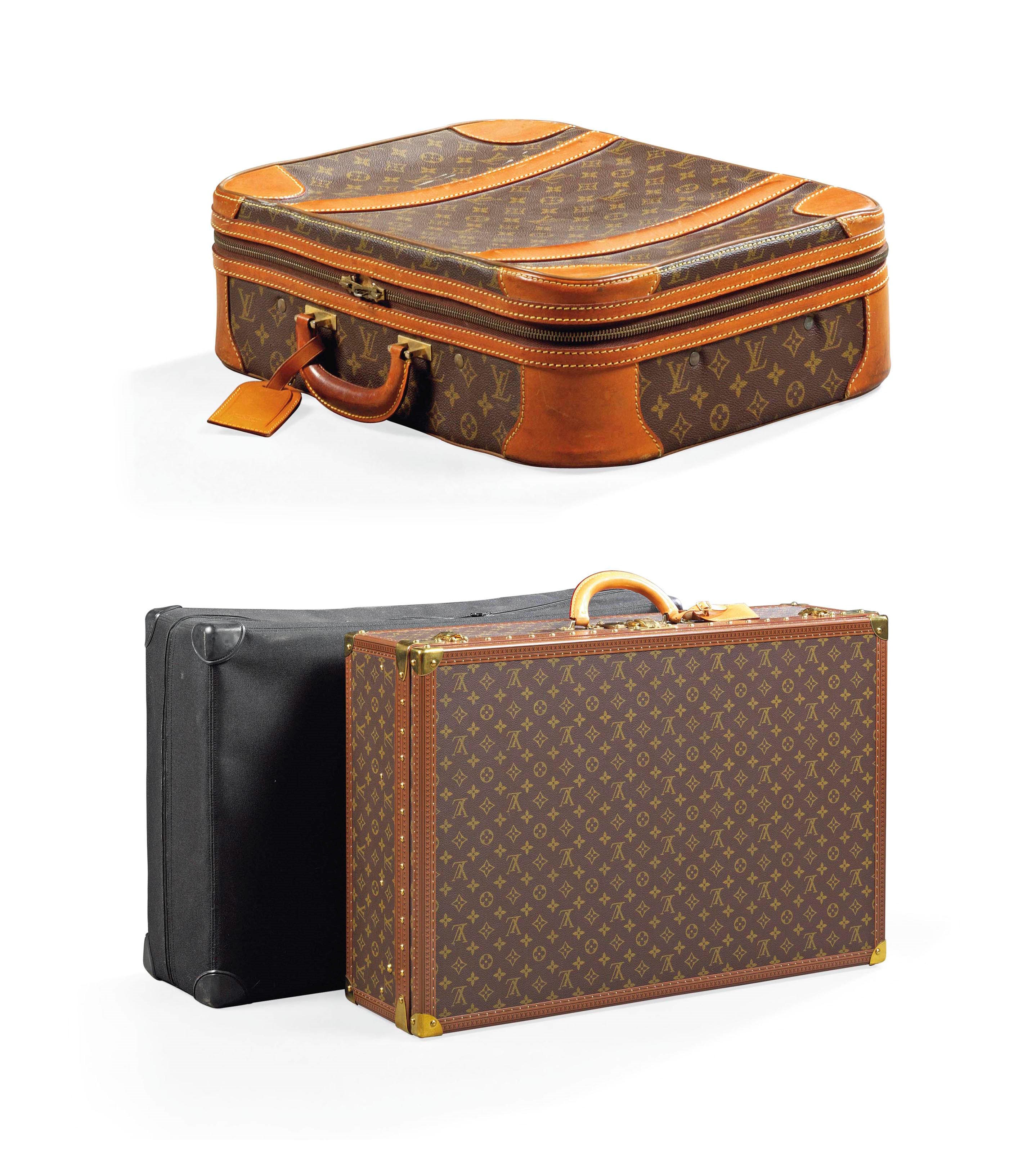 A HARD-SIDED SUITCASE AND A SOFT-SIDED SUITCASE IN MONOGRAM CANVAS