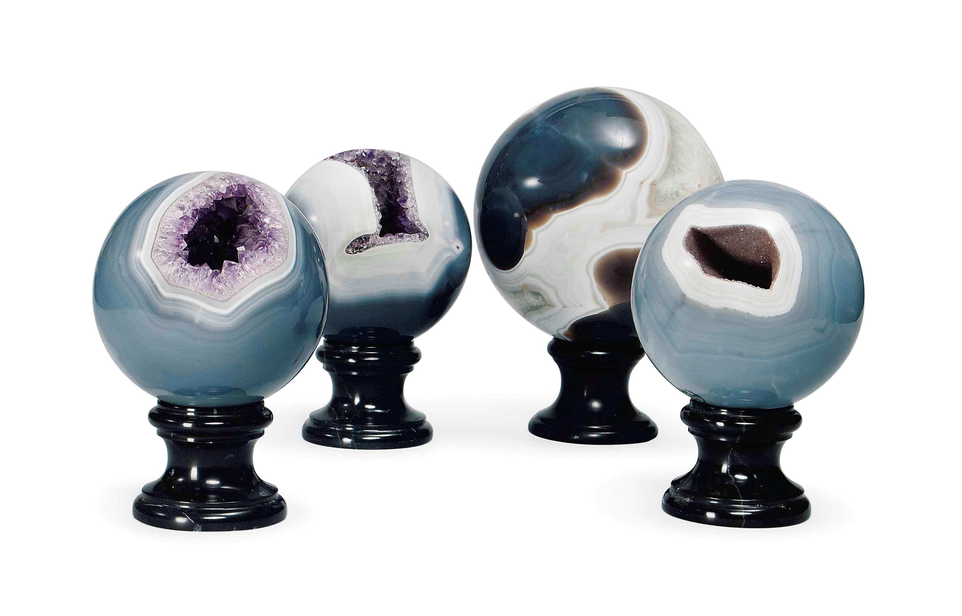 Four Amethyst Spheres