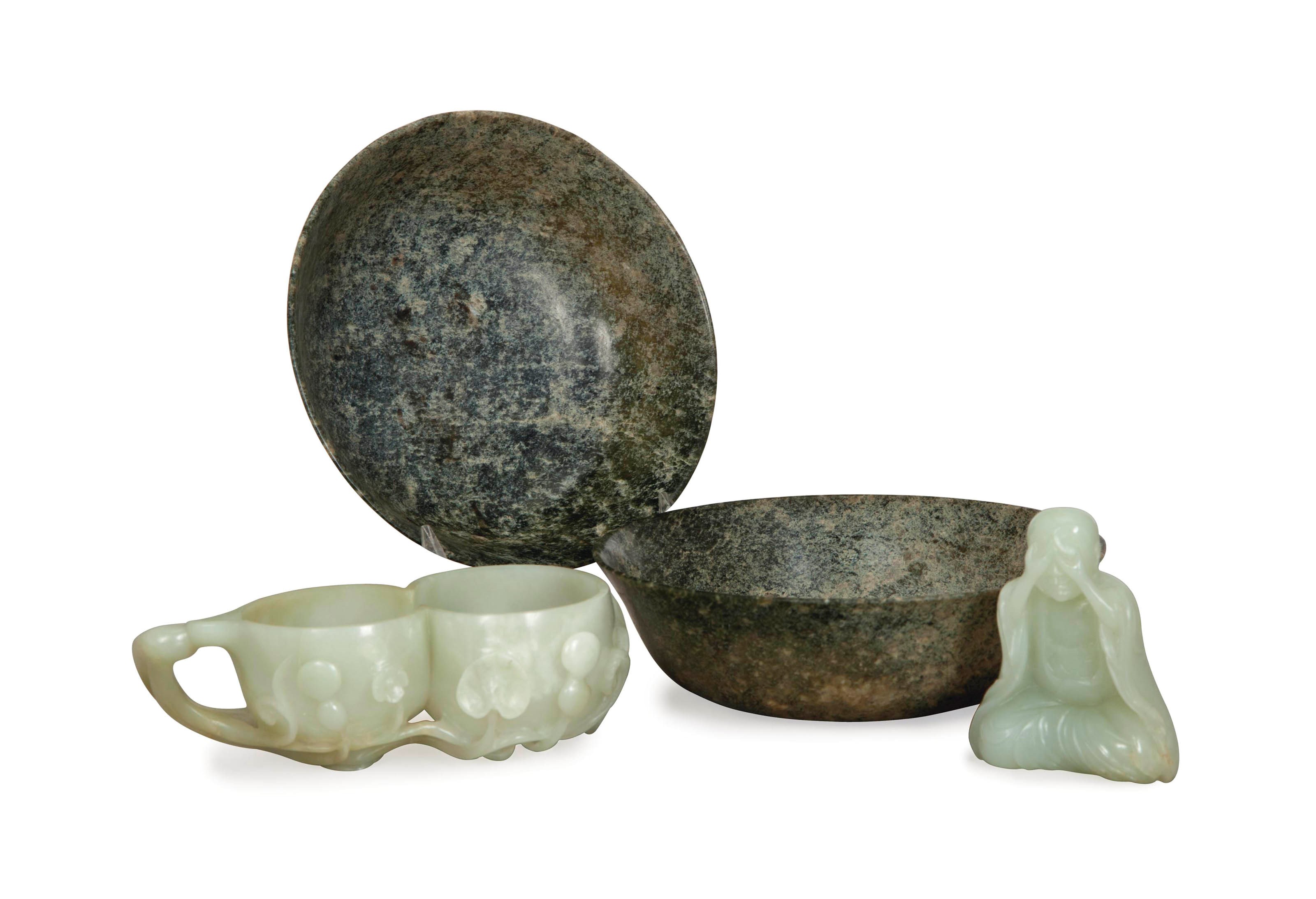 FOUR CHINESE JADE ARTICLES,