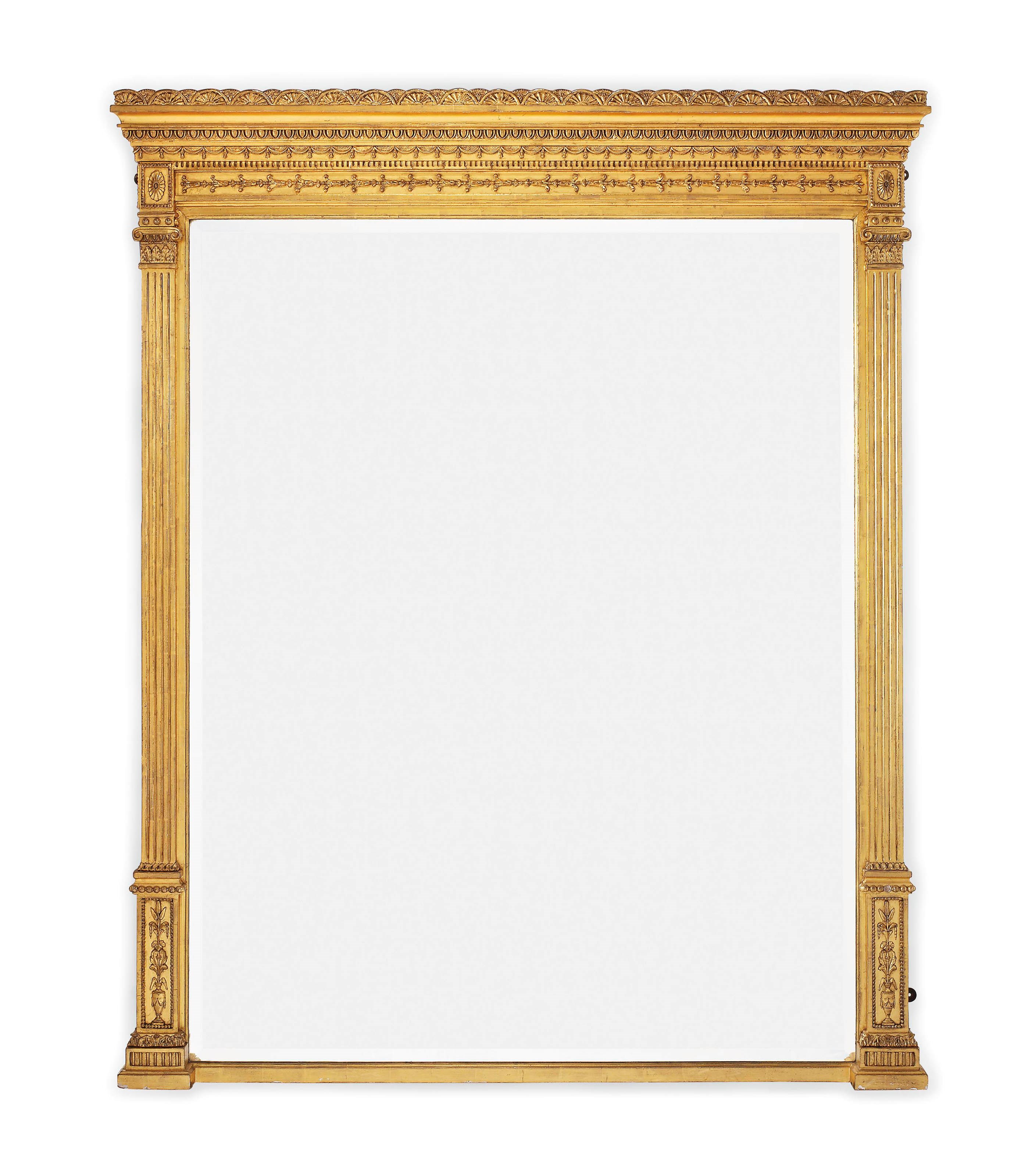 A LATE VICTORIAN GILTWOOD AND COMPOSITION OVERMANTEL MIRROR