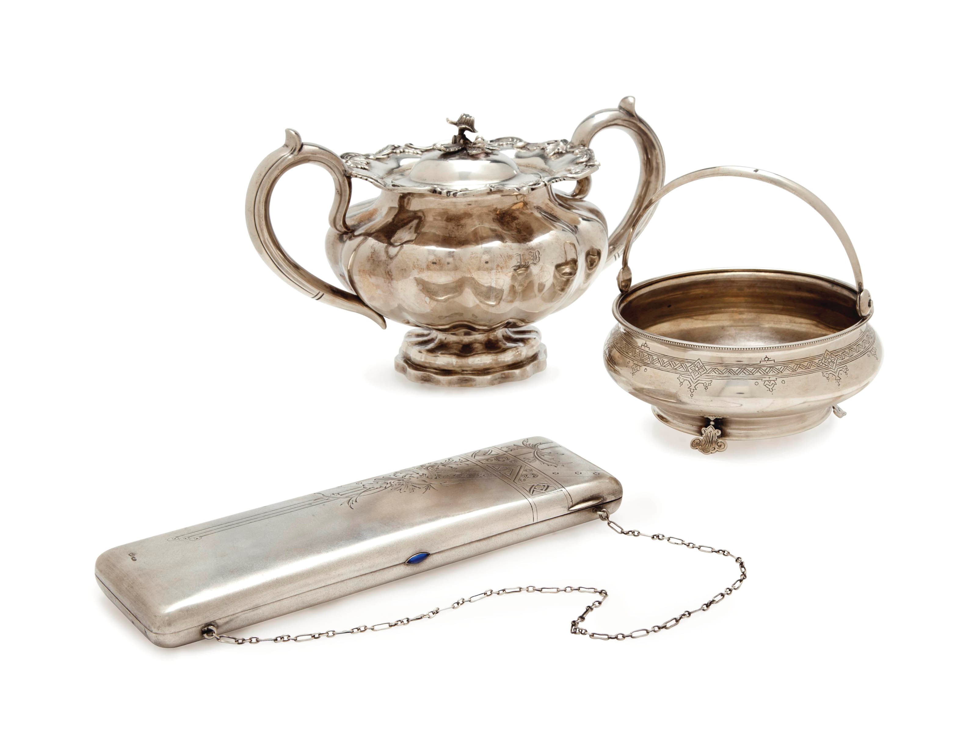 THREE RUSSIAN SILVER ARTICLES,