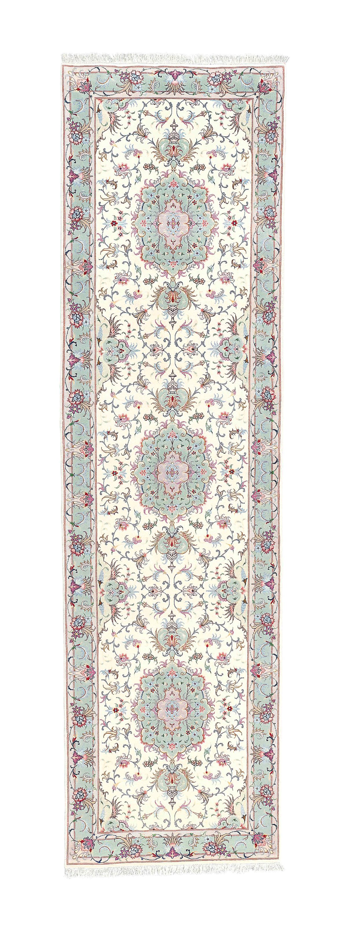 A VERY FINE PART SILK TABRIZ RUNNER, NORTH-WEST PERSIA