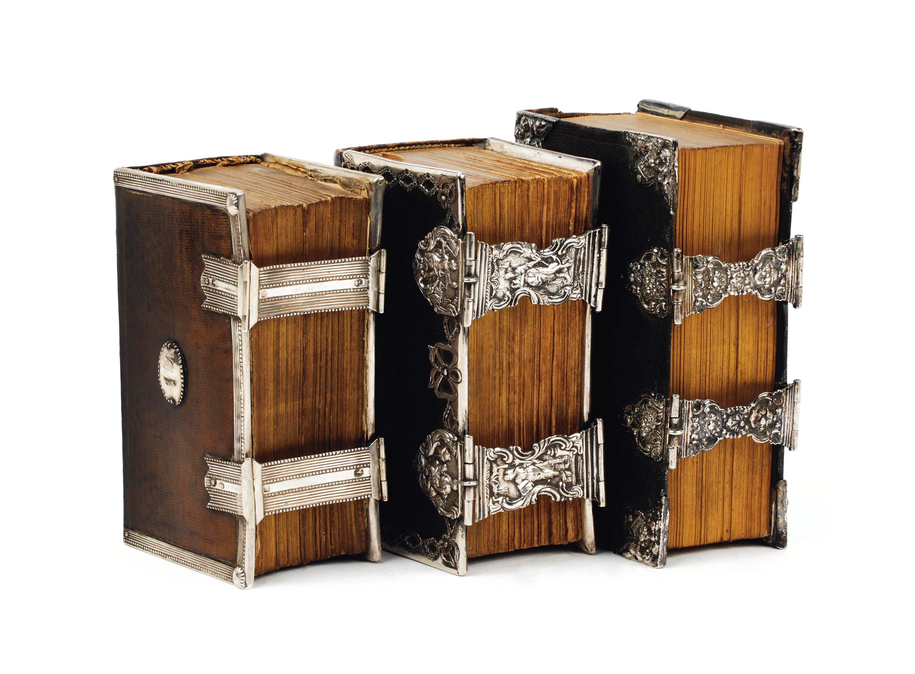 Three Dutch silver-mounted bibles