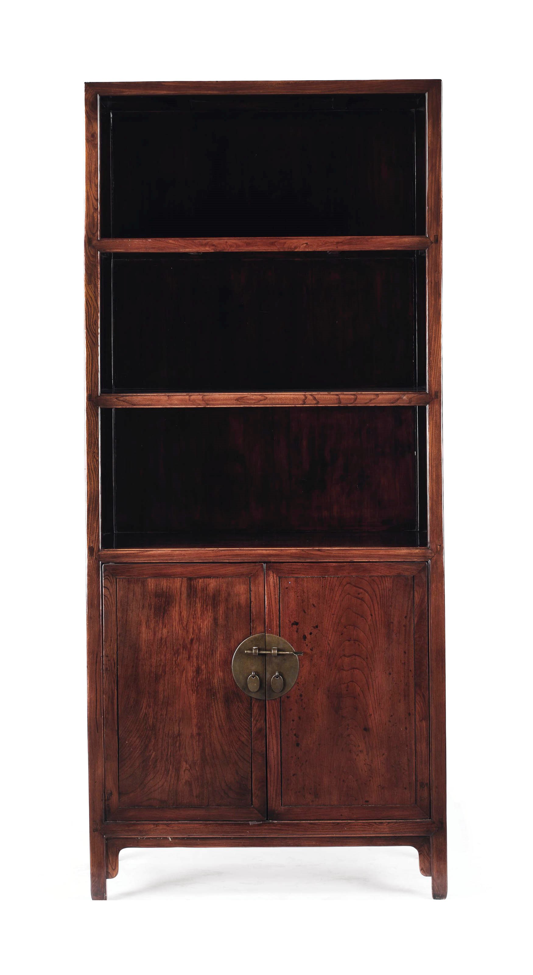 A Chinese elmwood bookcase