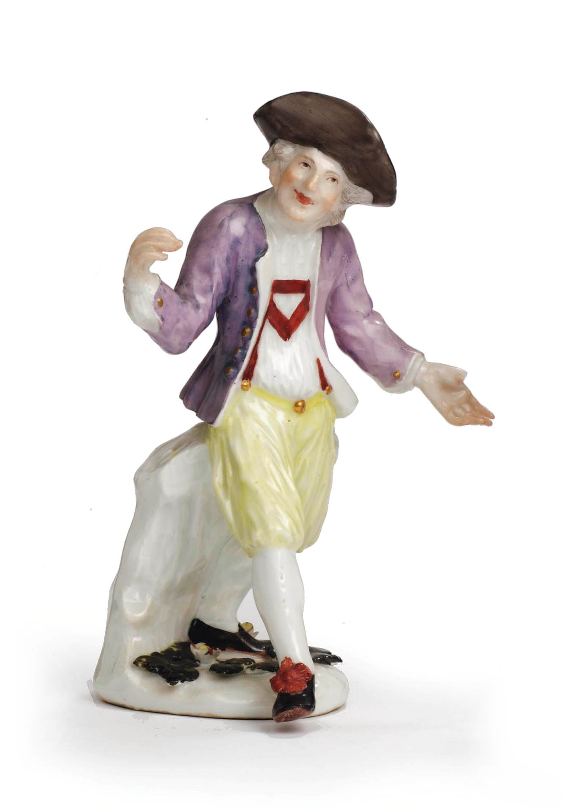 A Meissen figure of a dancing peasant