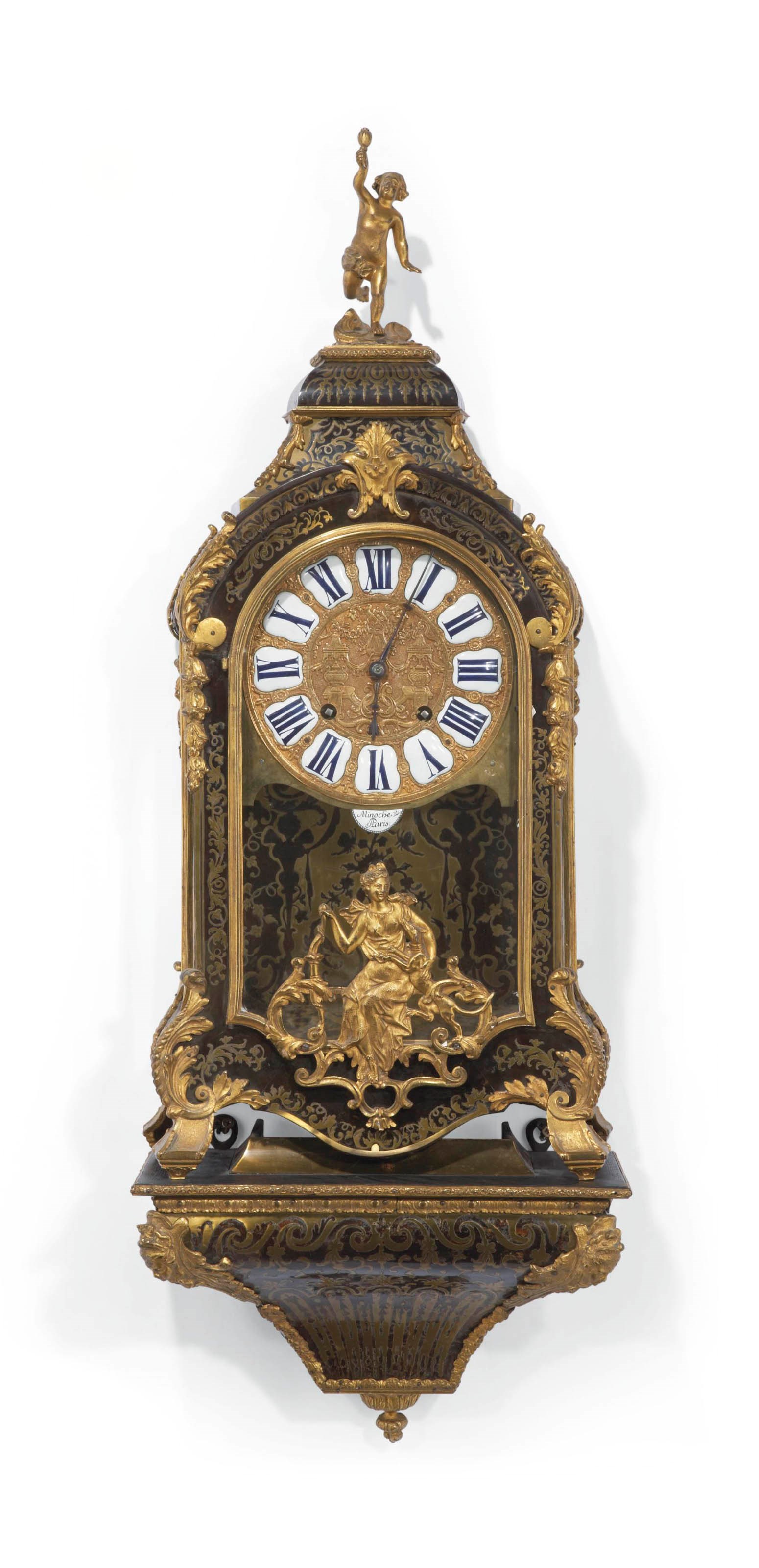 CARTEL ET SA CONSOLE D'APPLIQUE D'EPOQUE LOUIS XIV