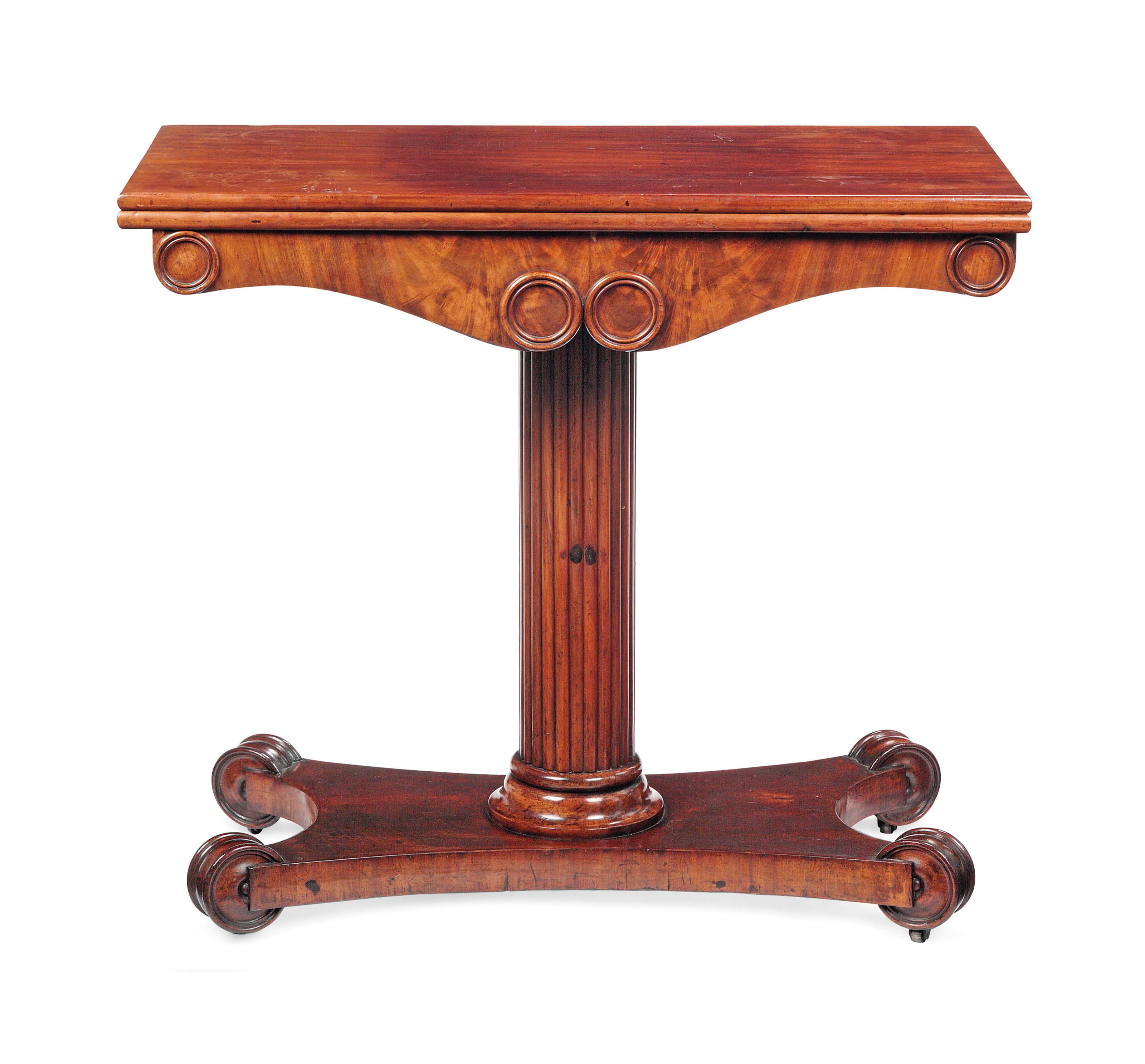 A BIEDERMEIER MAHOGANY TEA TABLE