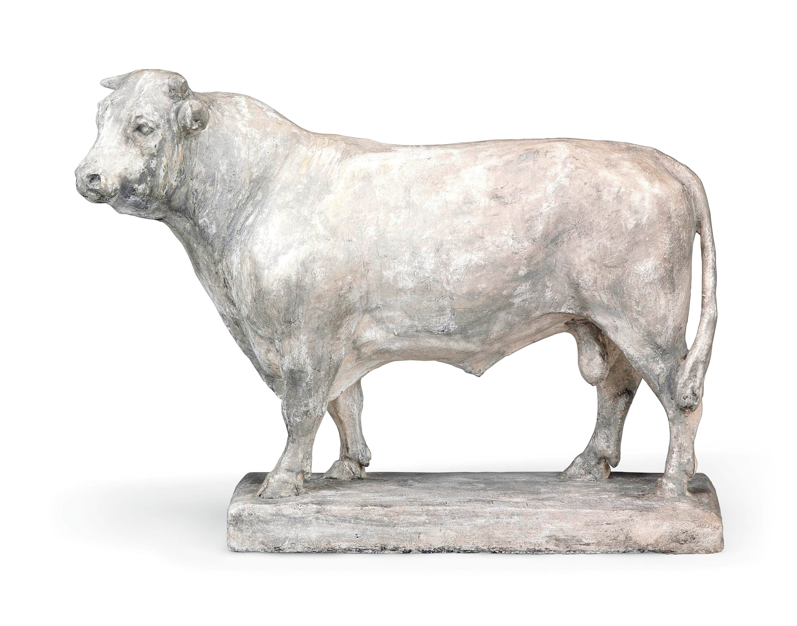 A PLASTER MODEL OF A BULL