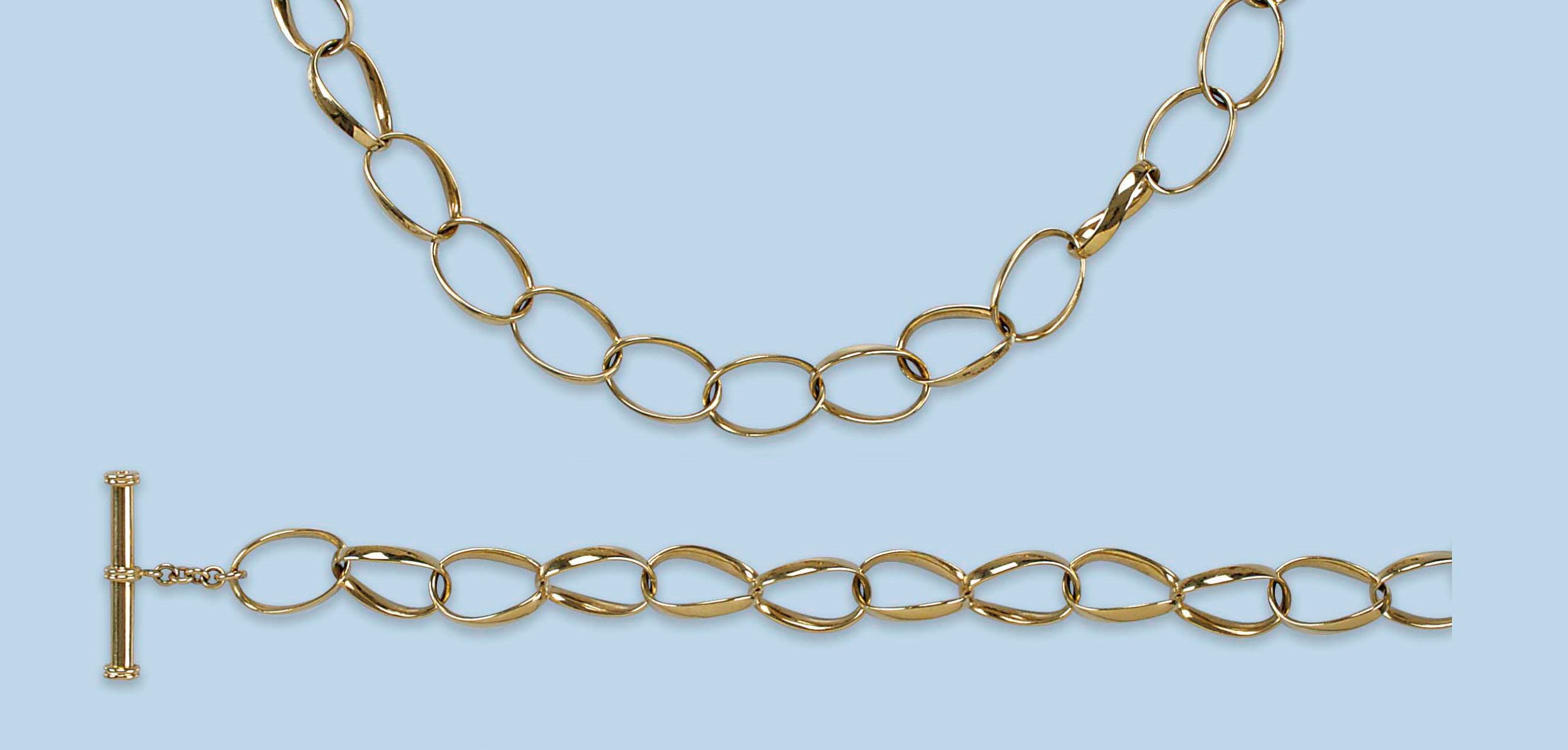 TWO NECKLACES AND BRACELETS