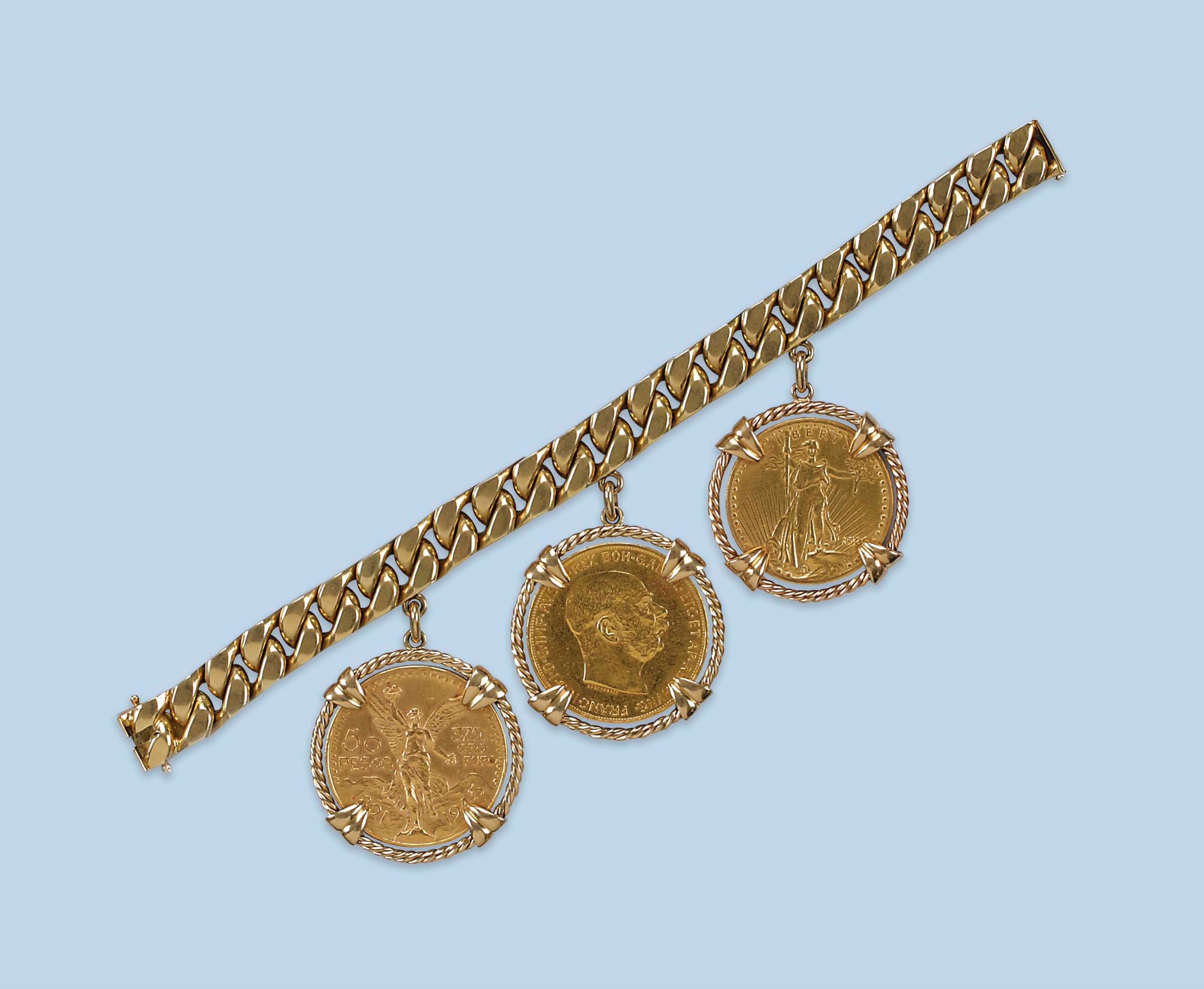 TWO GOLD BRACELETS