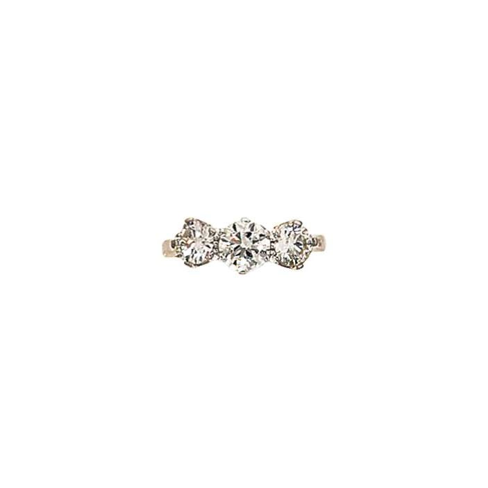 A diamond three-stone ring
