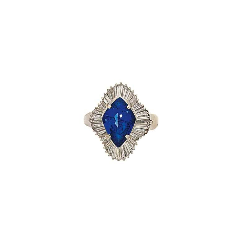 A sapphire and diamond cluster ring