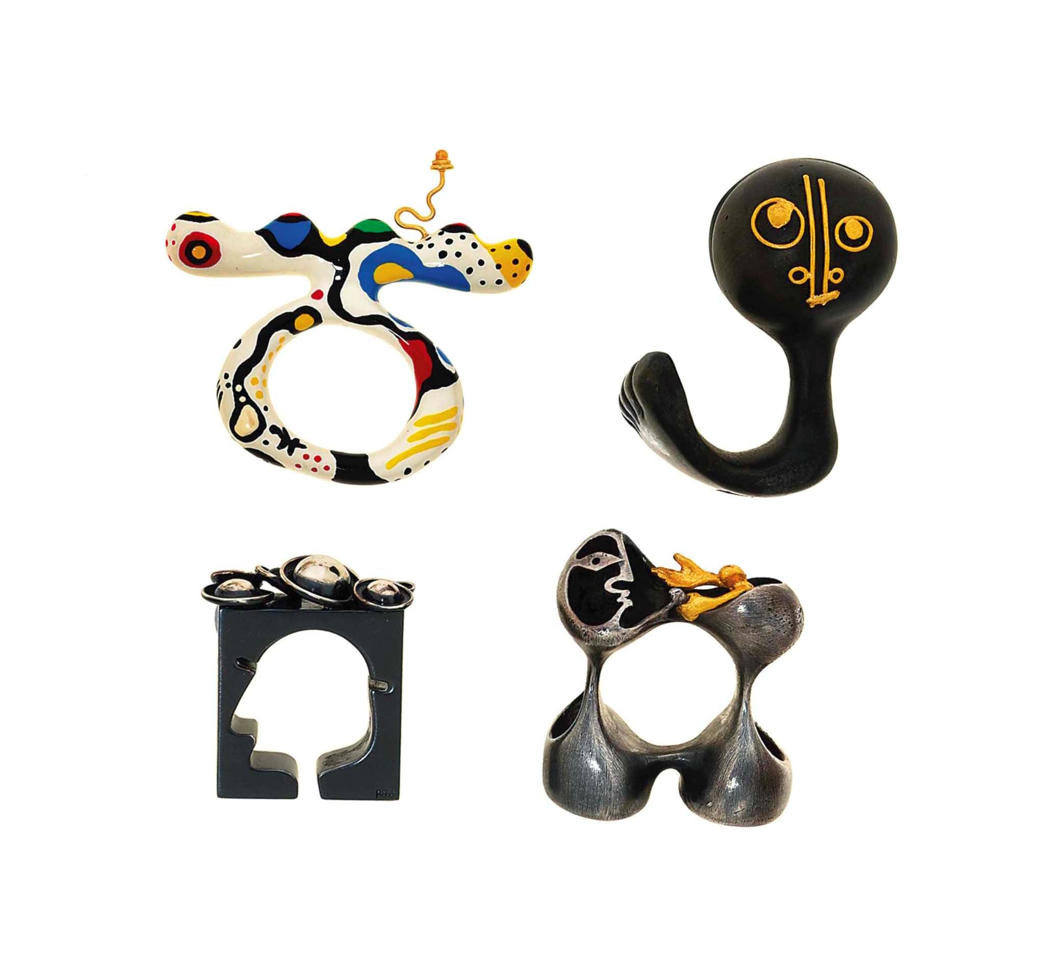 Four modern design rings