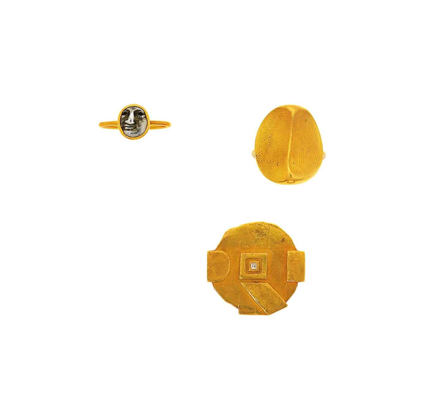 Three modern design rings