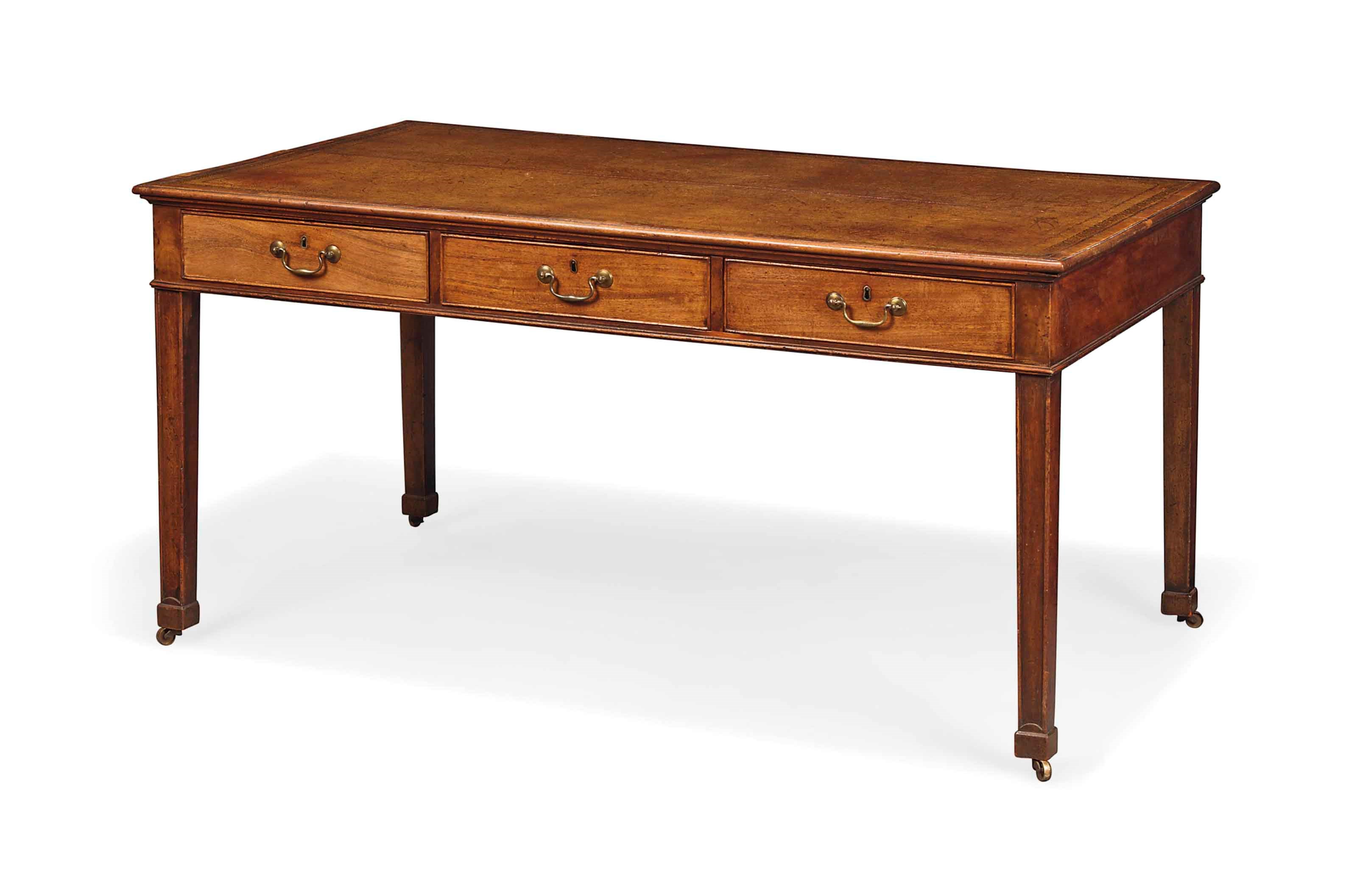 A GEORGE III MAHOGANY PARTNERS' WRITING TABLE