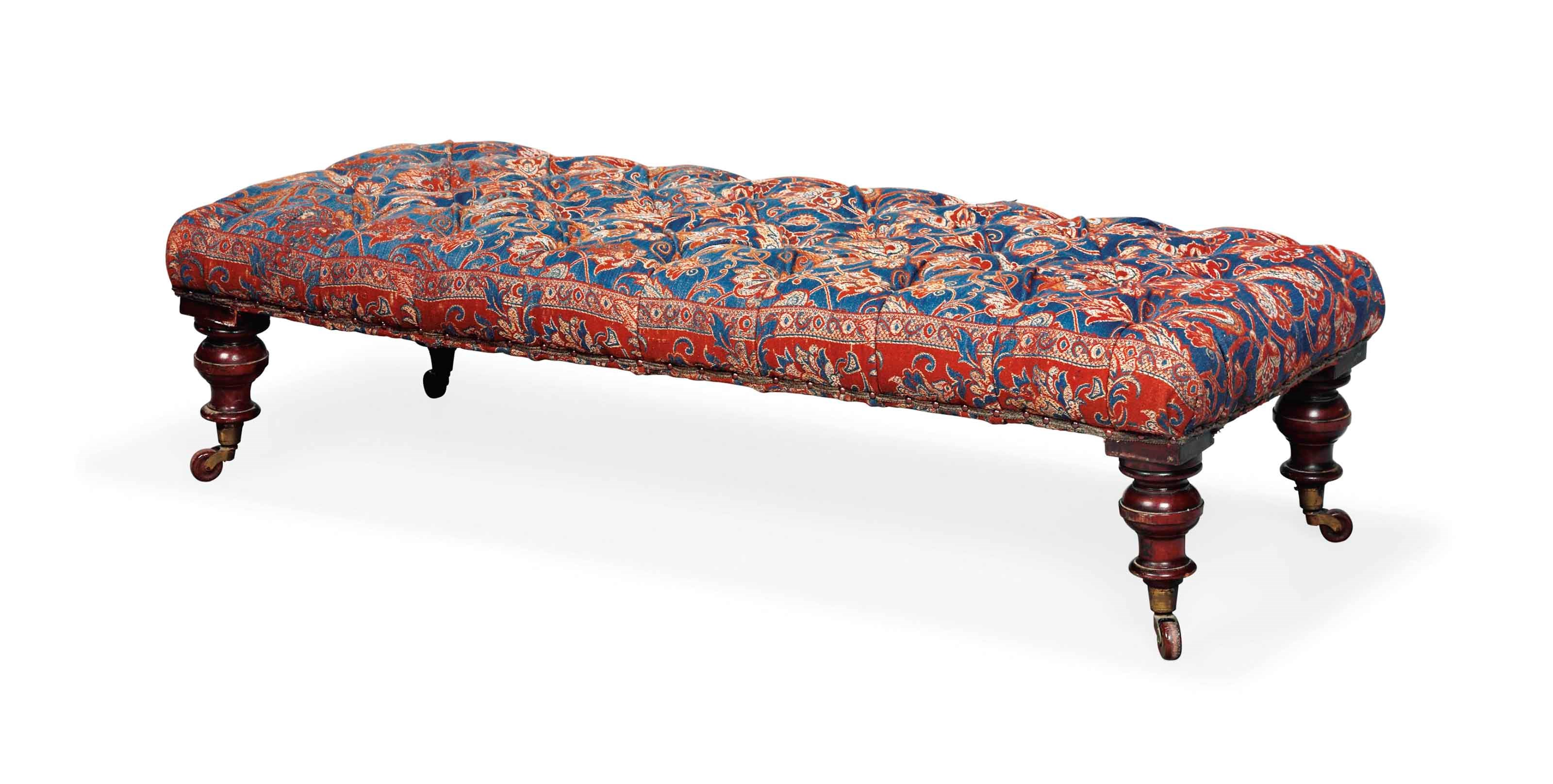 A WALNUT LONG STOOL
