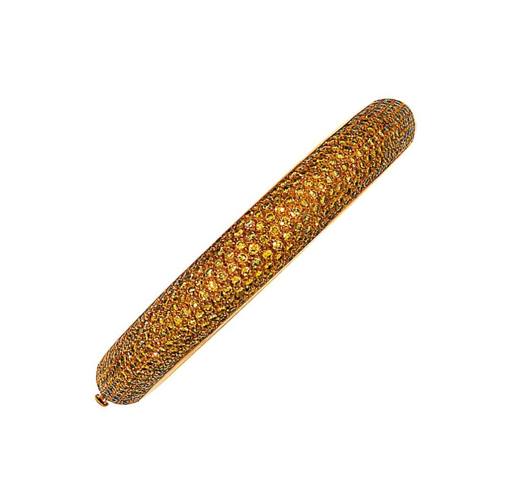 A coloured diamond-set bangle