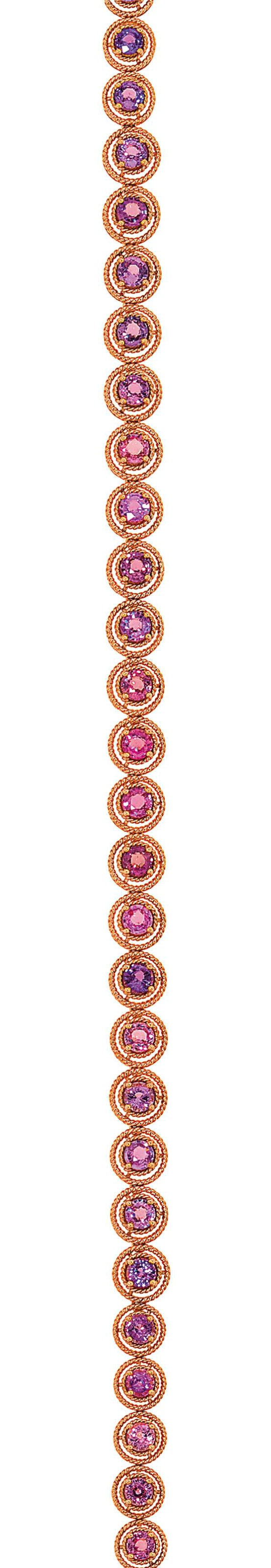 A pink sapphire necklace