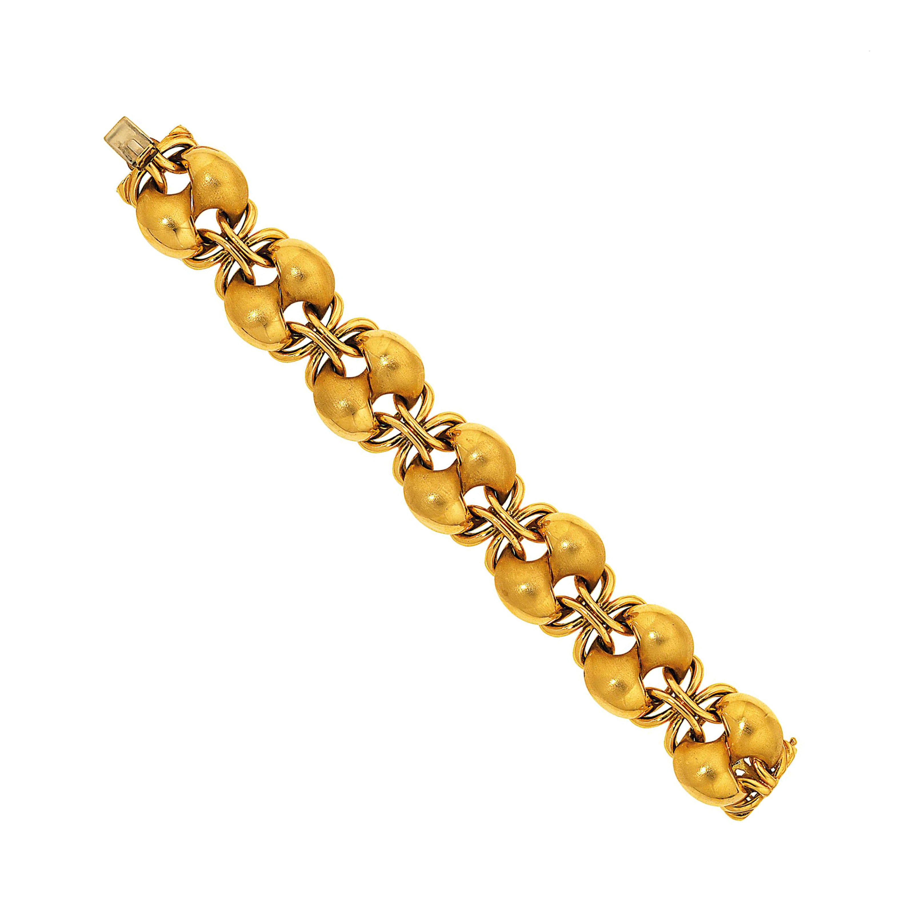 A fancy-link bracelet