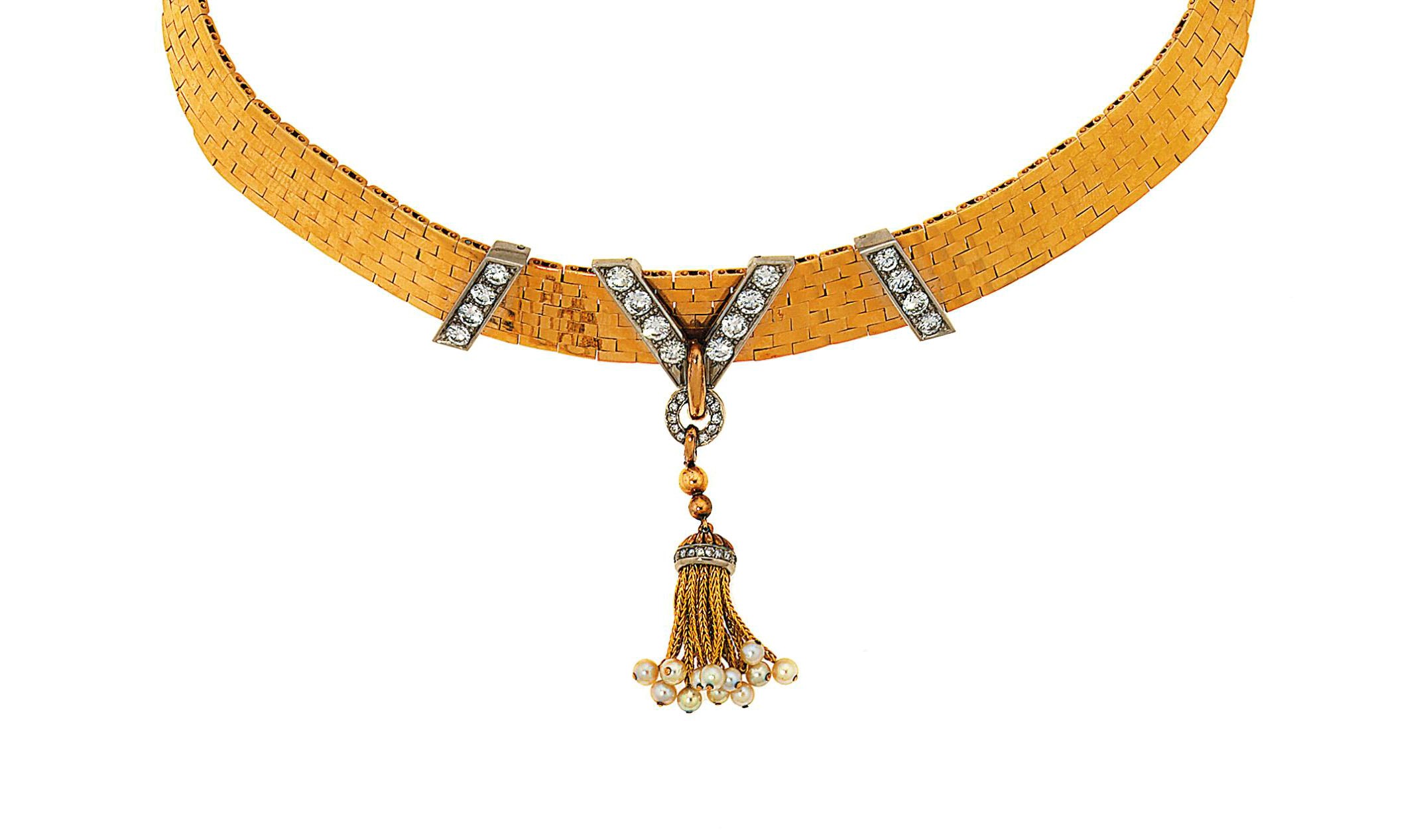 A diamond-set necklace
