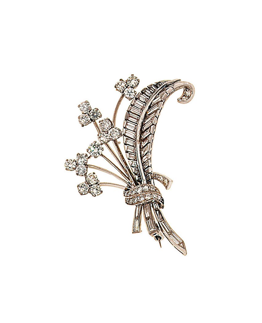 A diamond spray brooch