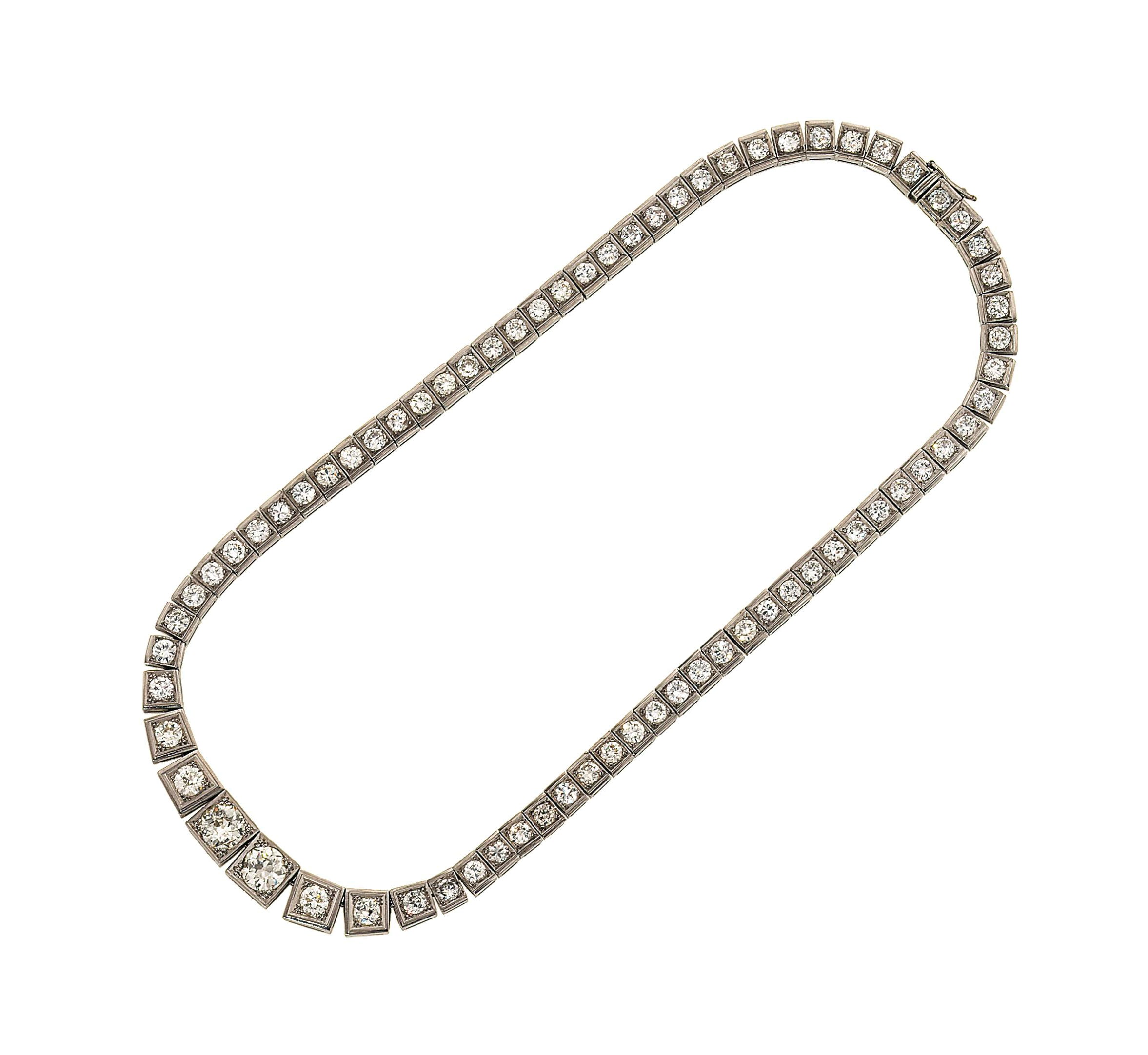 A diamond line necklace
