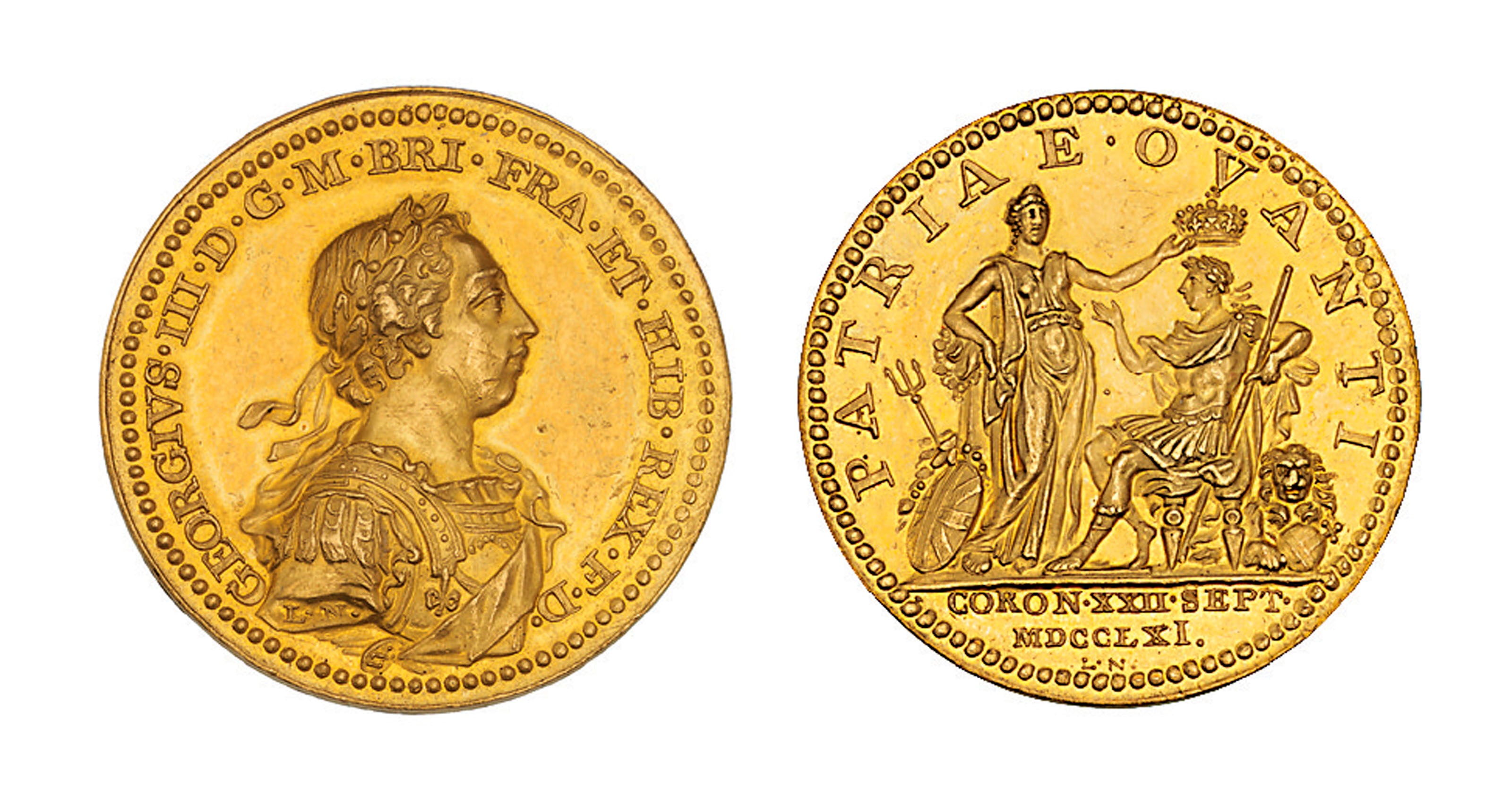 George III, gold Coronation medallion, 1761
