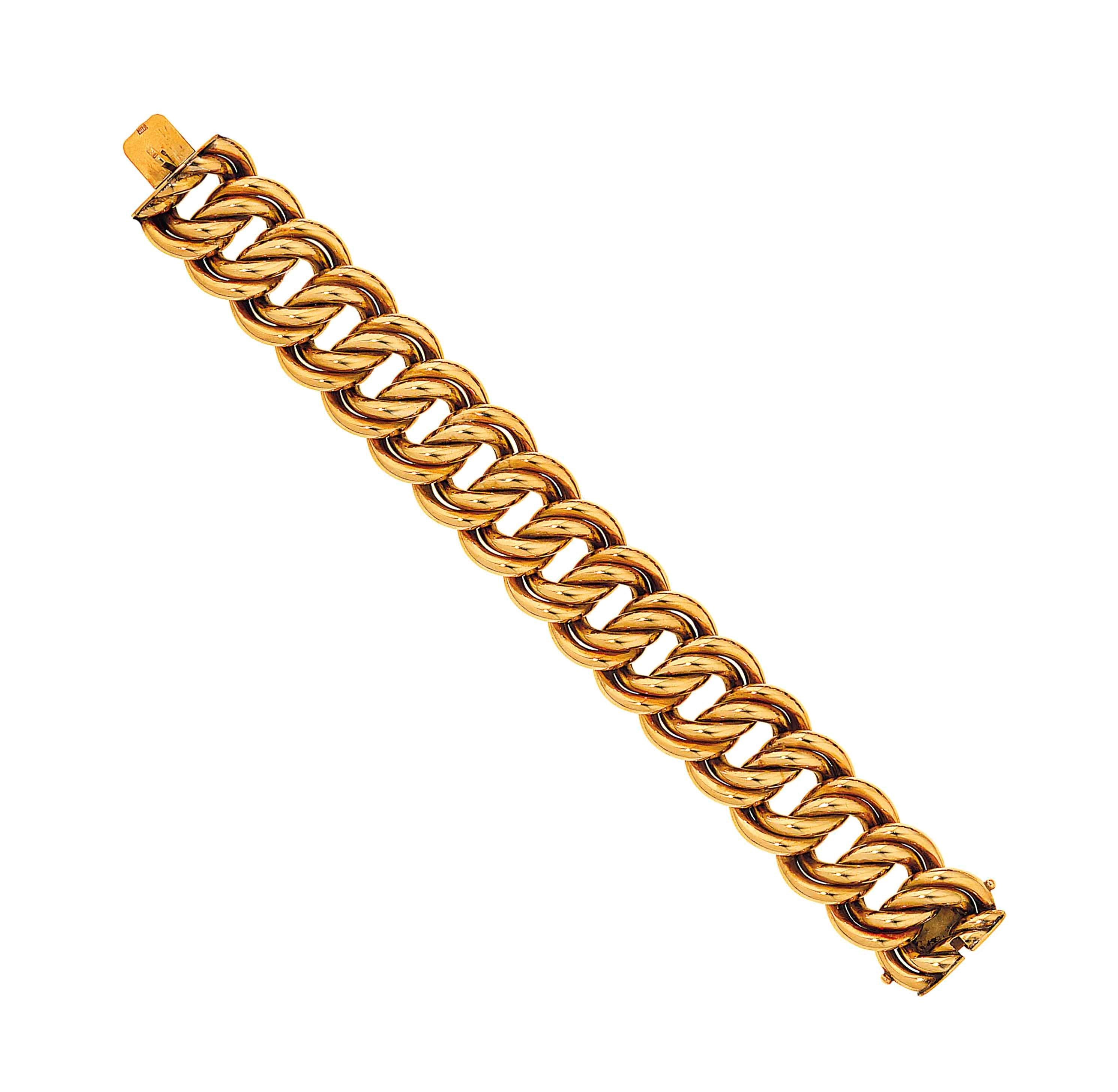 A fancy-link bracelet