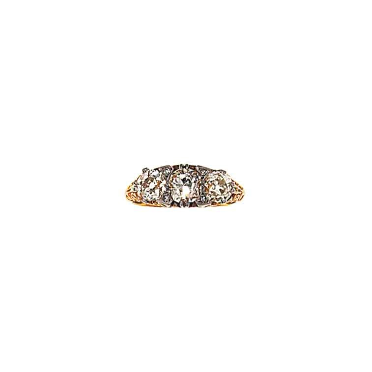 A diamond three-stone ring