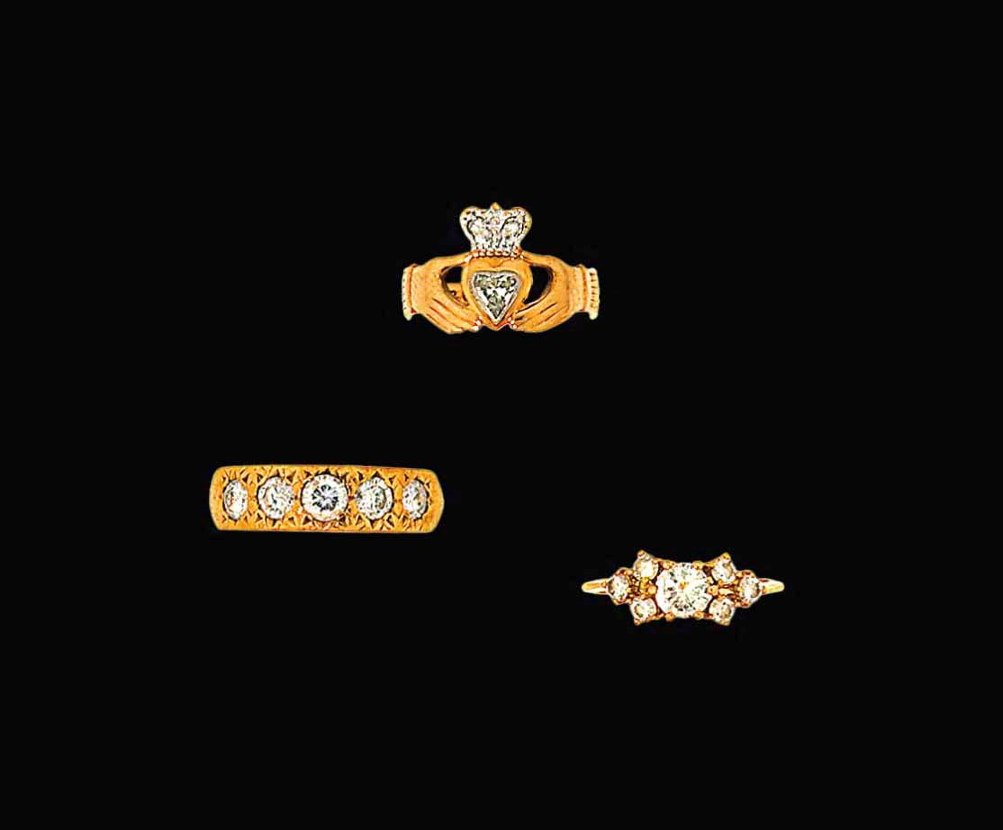 Three diamond rings