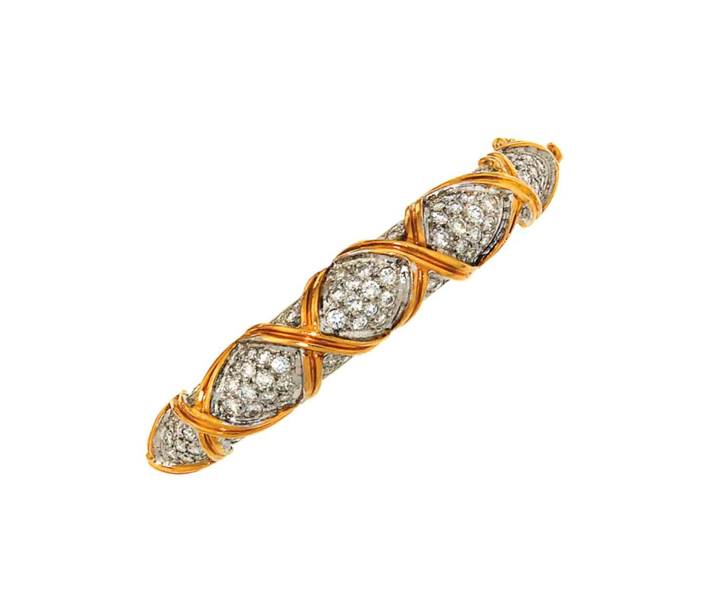 A diamond-set bangle