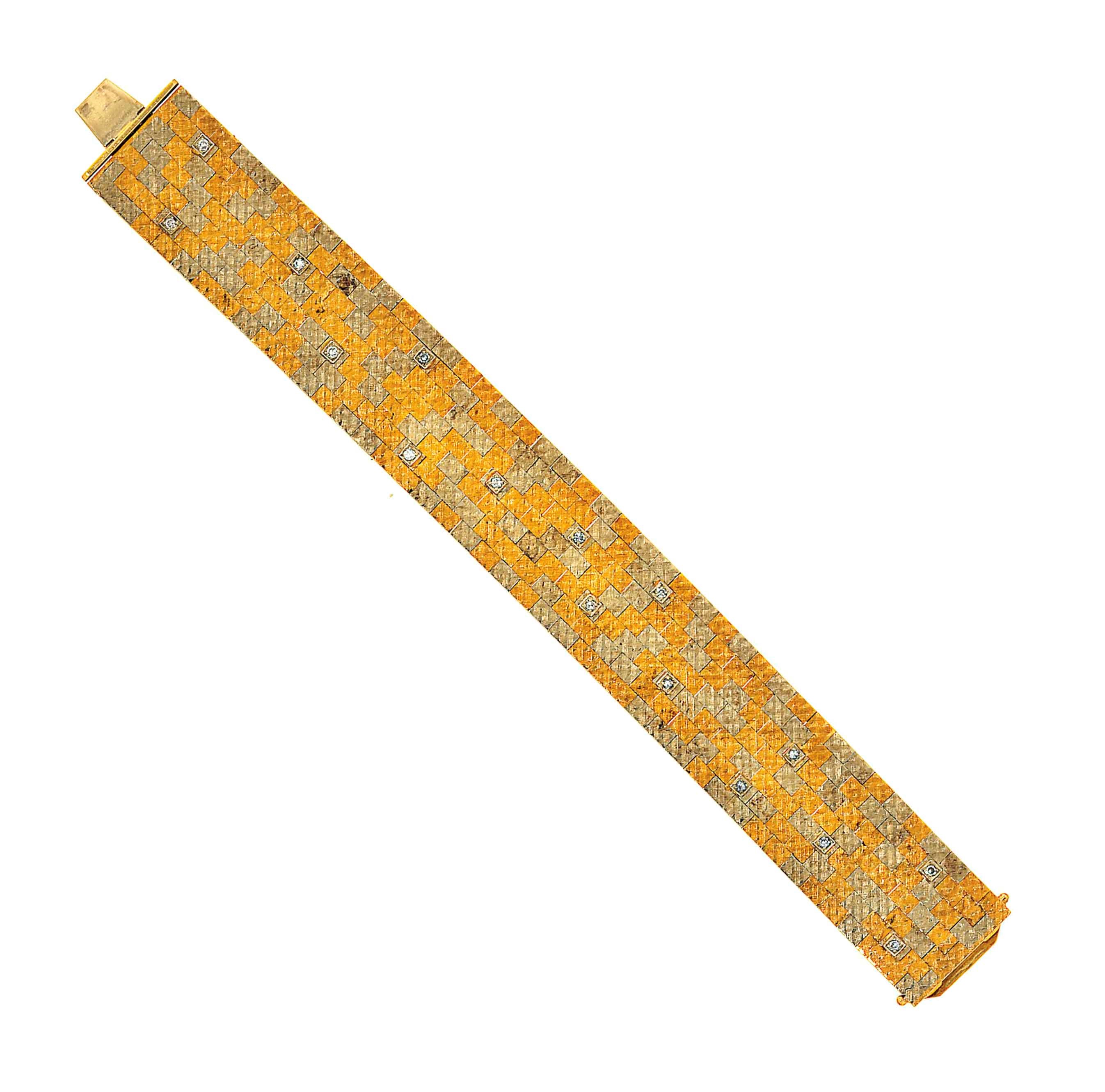 A diamond-set fancy-link bracelet