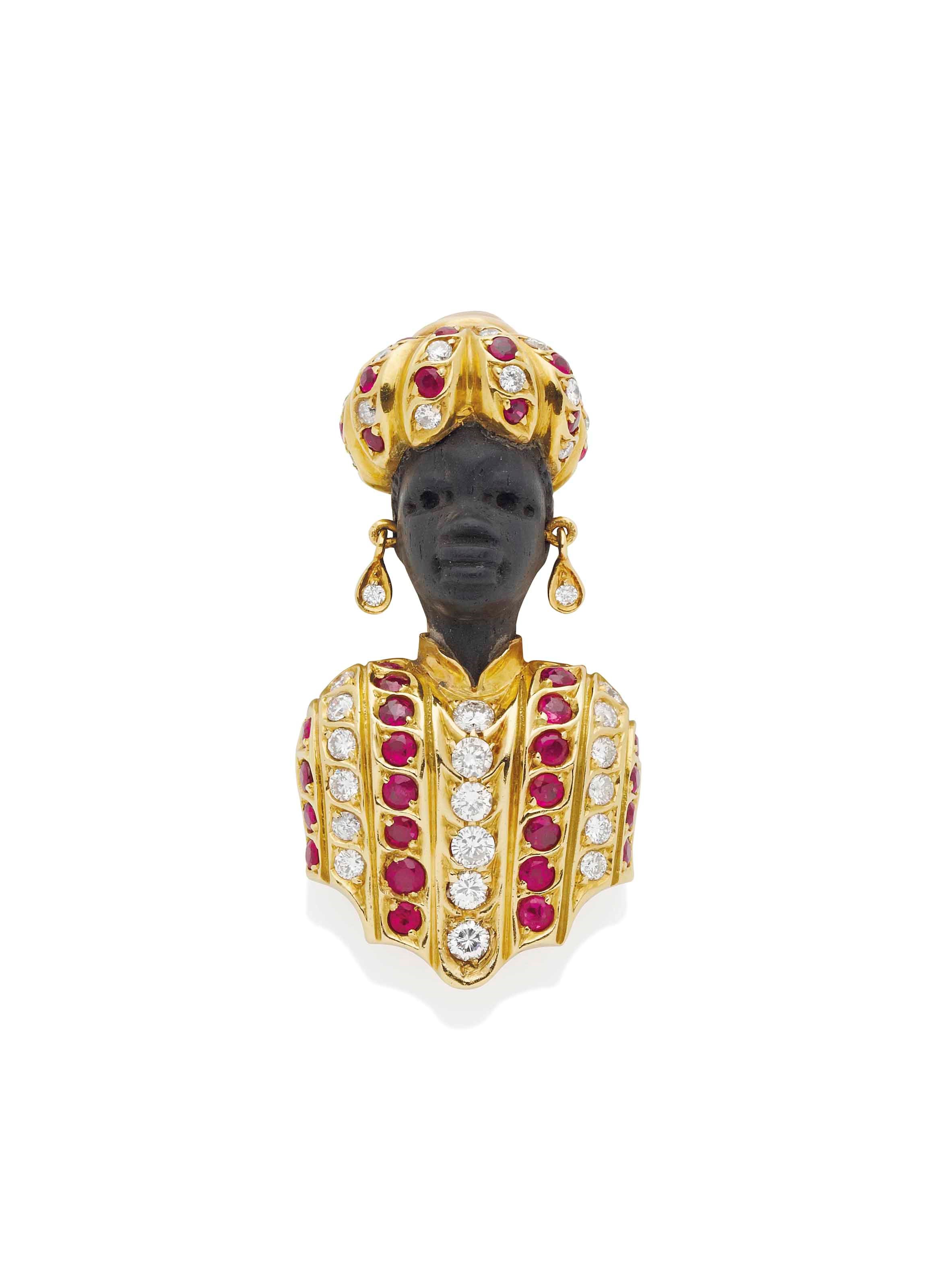 CLIP RUBIS ET DIAMANTS