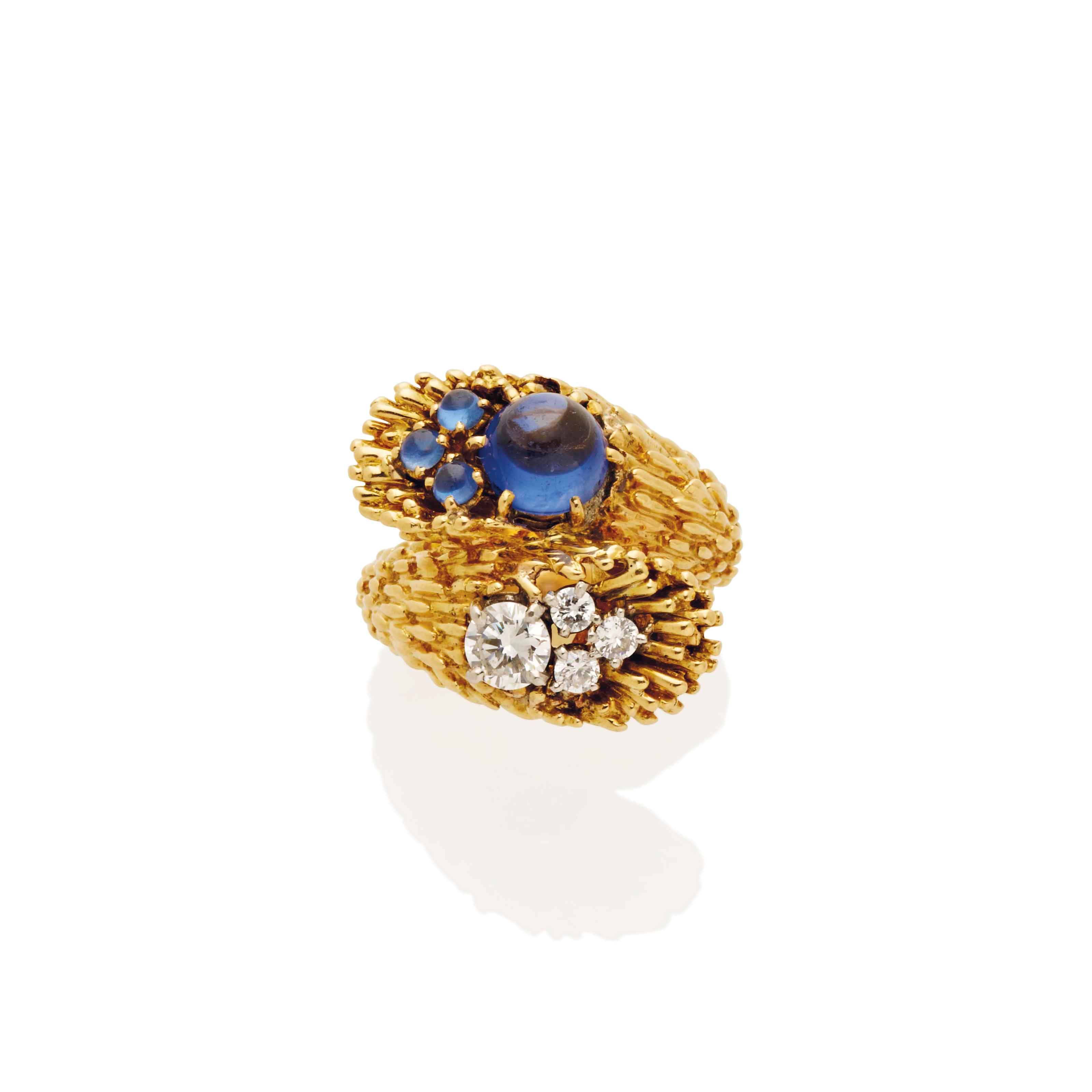 BAGUE SAPHIRS ET DIAMANTS