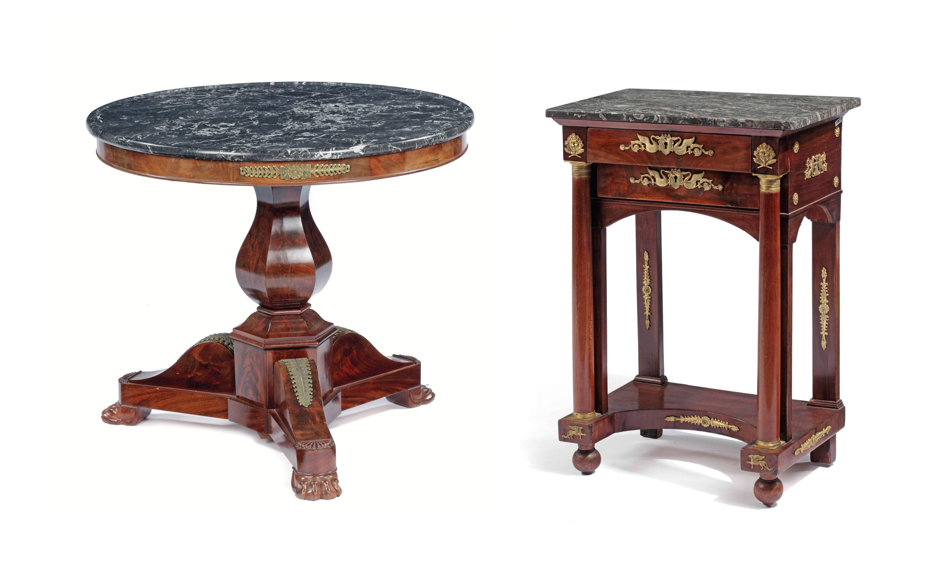 A FRENCH ORMOLU-MOUNTED MAHOGANY side TABLE