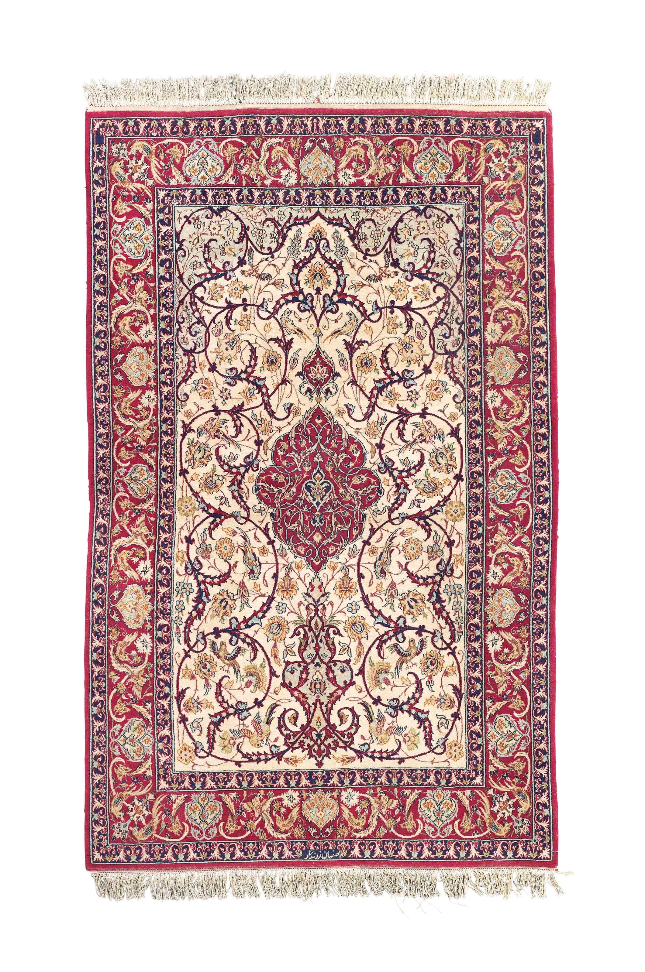A very fine Isfahan prayer rug