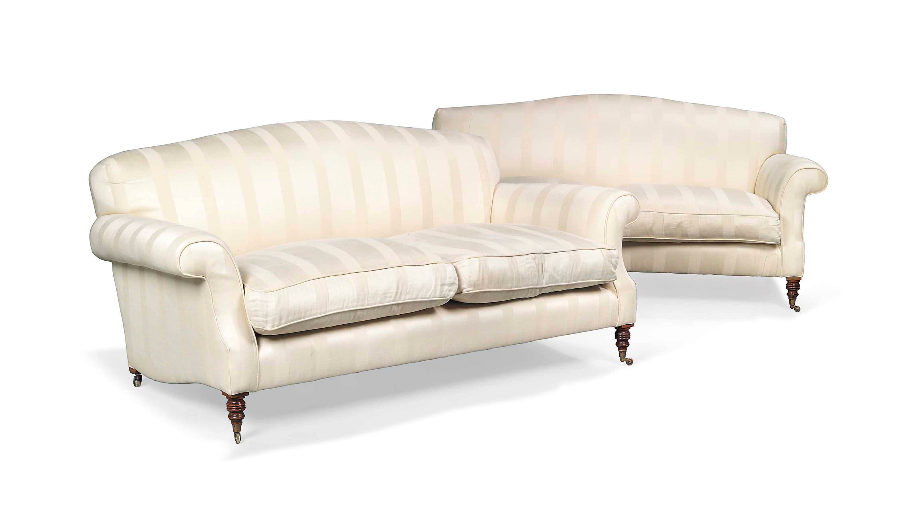 A PAIR OF SOFAS