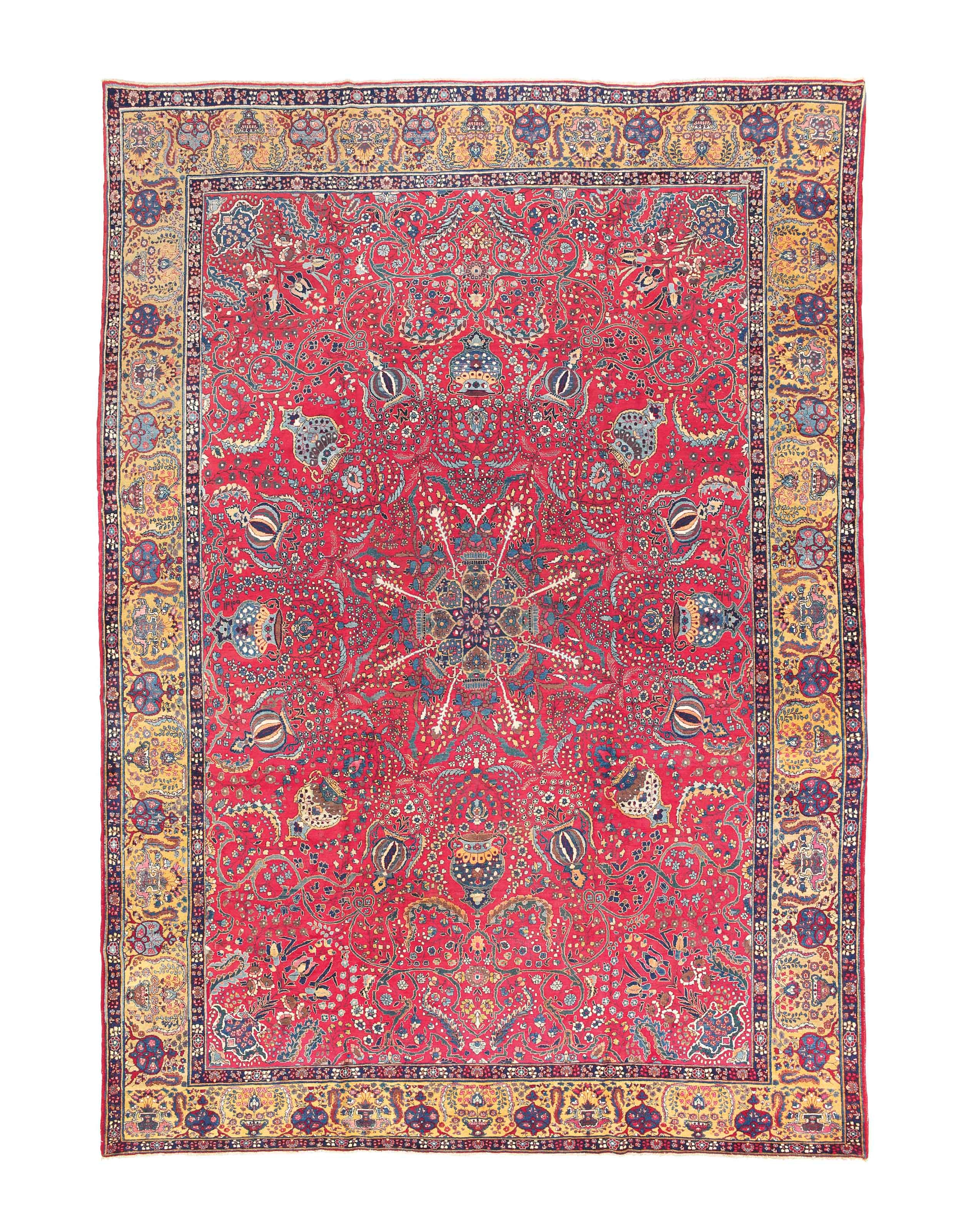 A FINE KHOY TABRIZ CARPET, NORTH-WEST PERSIA