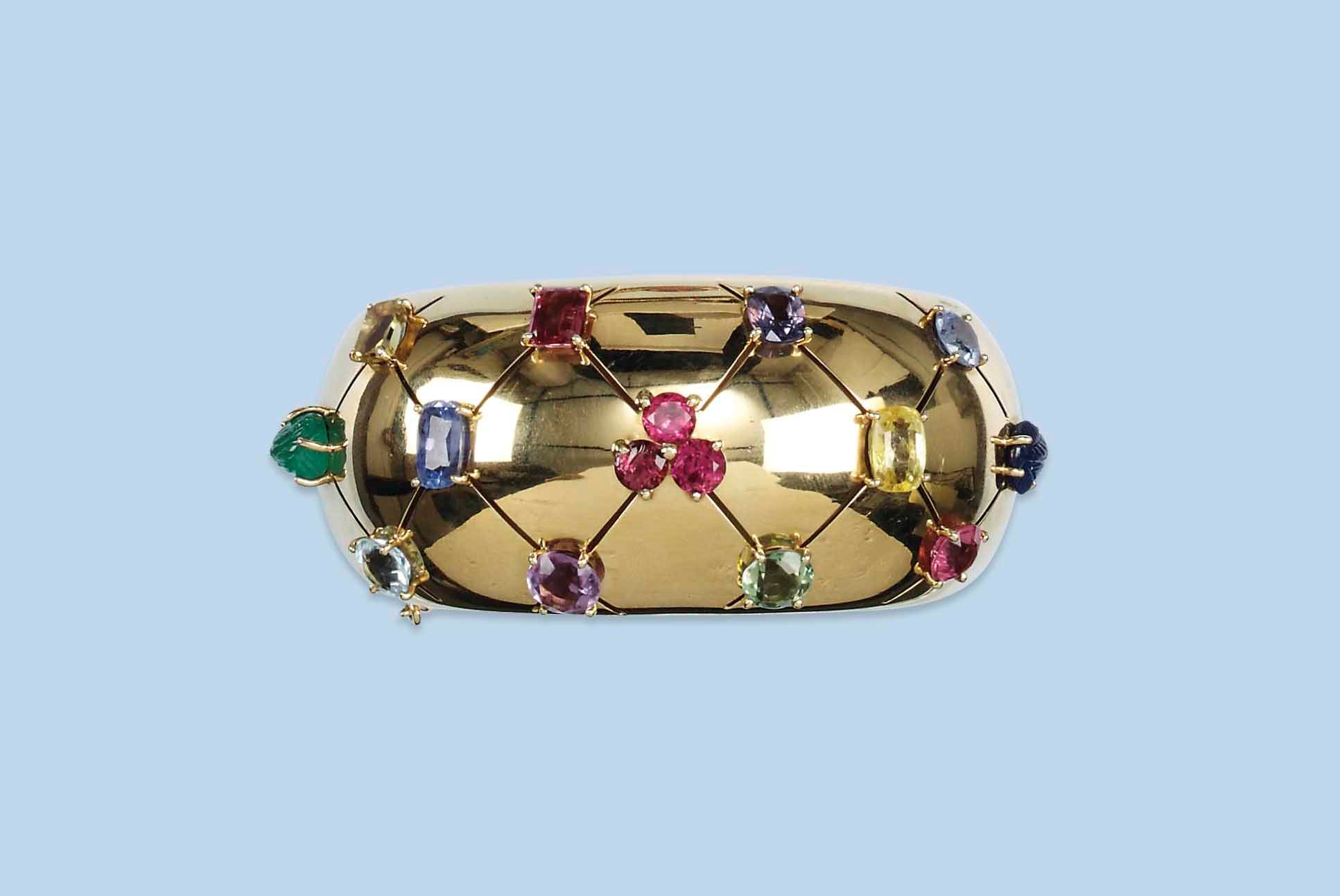 A GEM SET BANGLE