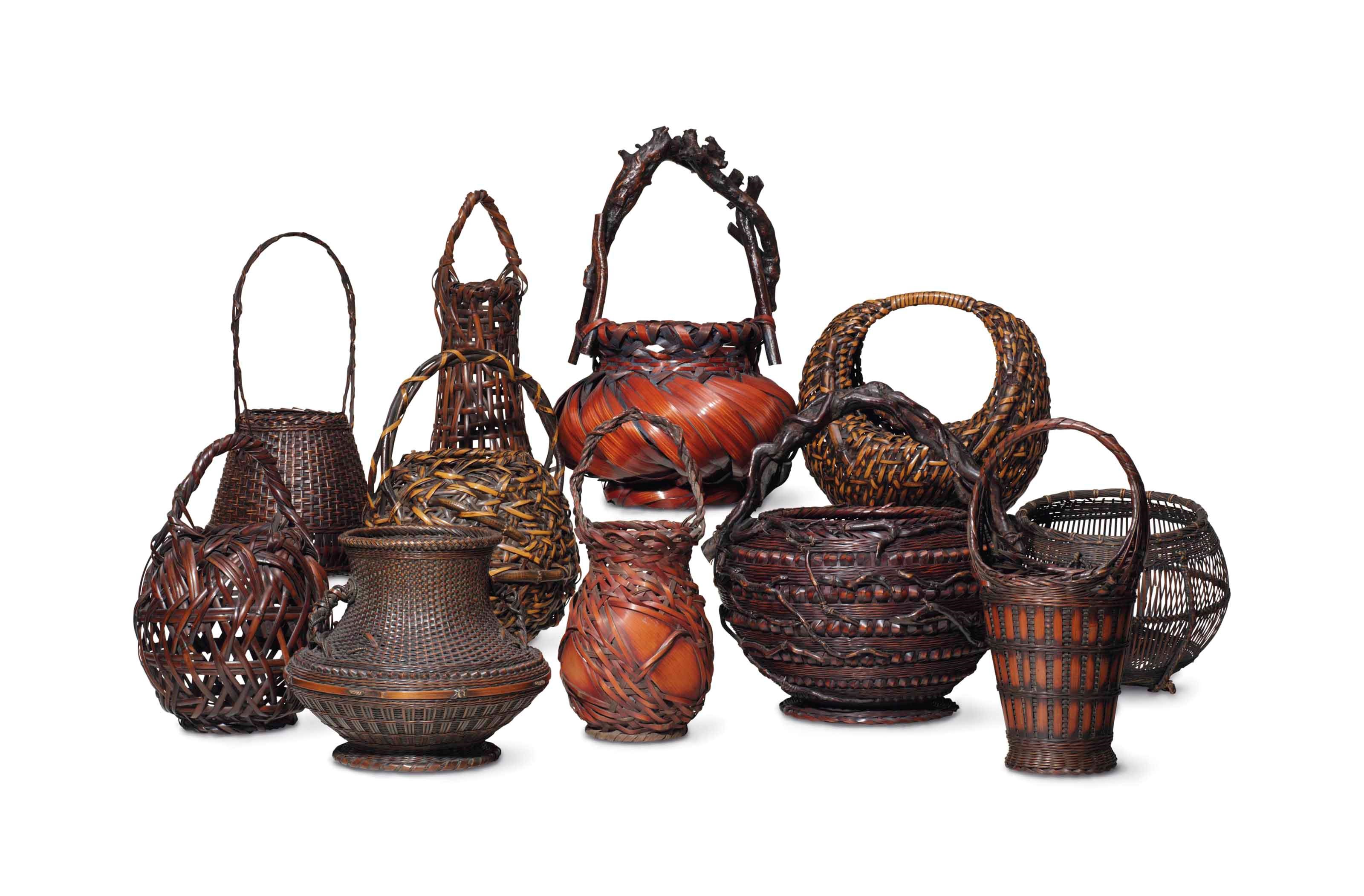 ELEVEN JAPANESE BASKETS