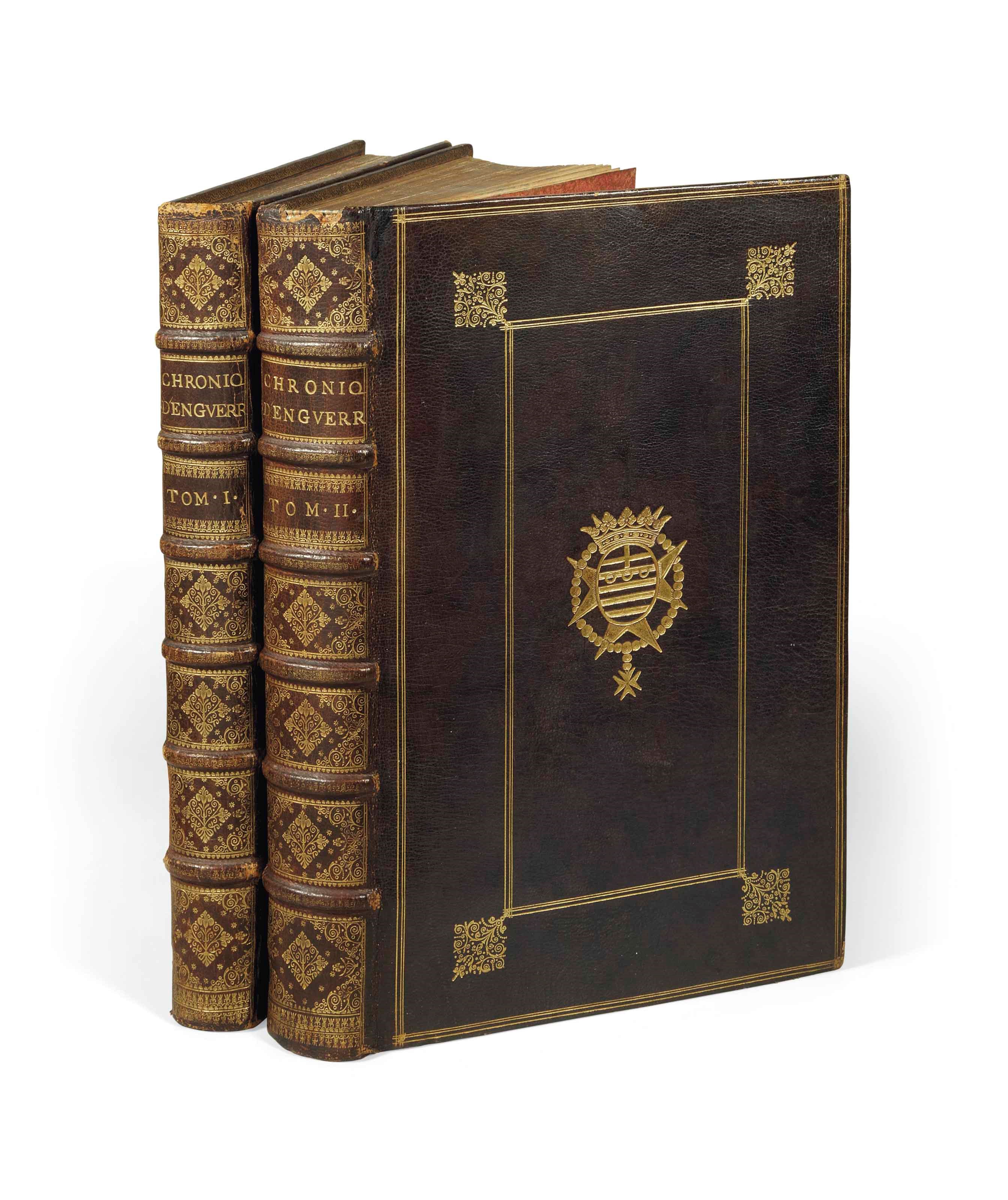 [RELIURE] -- MONSTRELET, Enguerrand de (vers 1400-1453). Chroniques... contenans les cruelles guerres civiles entre les maisons d'Orléans & de Bourgogne, l'occupation de Paris & Normandie par les Anglois, l'expulsion d'iceux. Paris: Marc Orry, 1603.