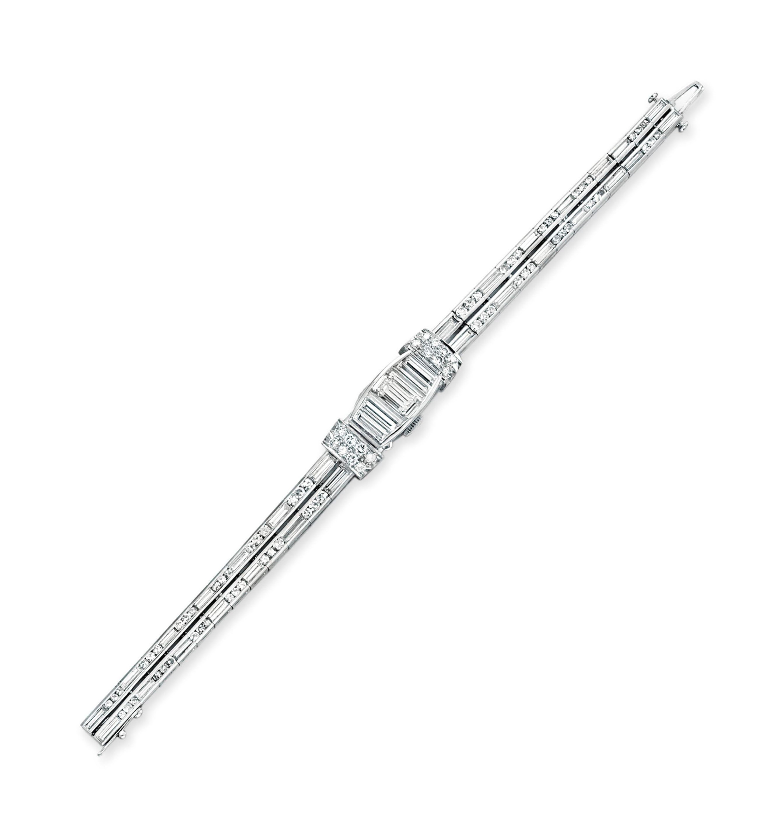 A DIAMOND BRACELET-WATCH