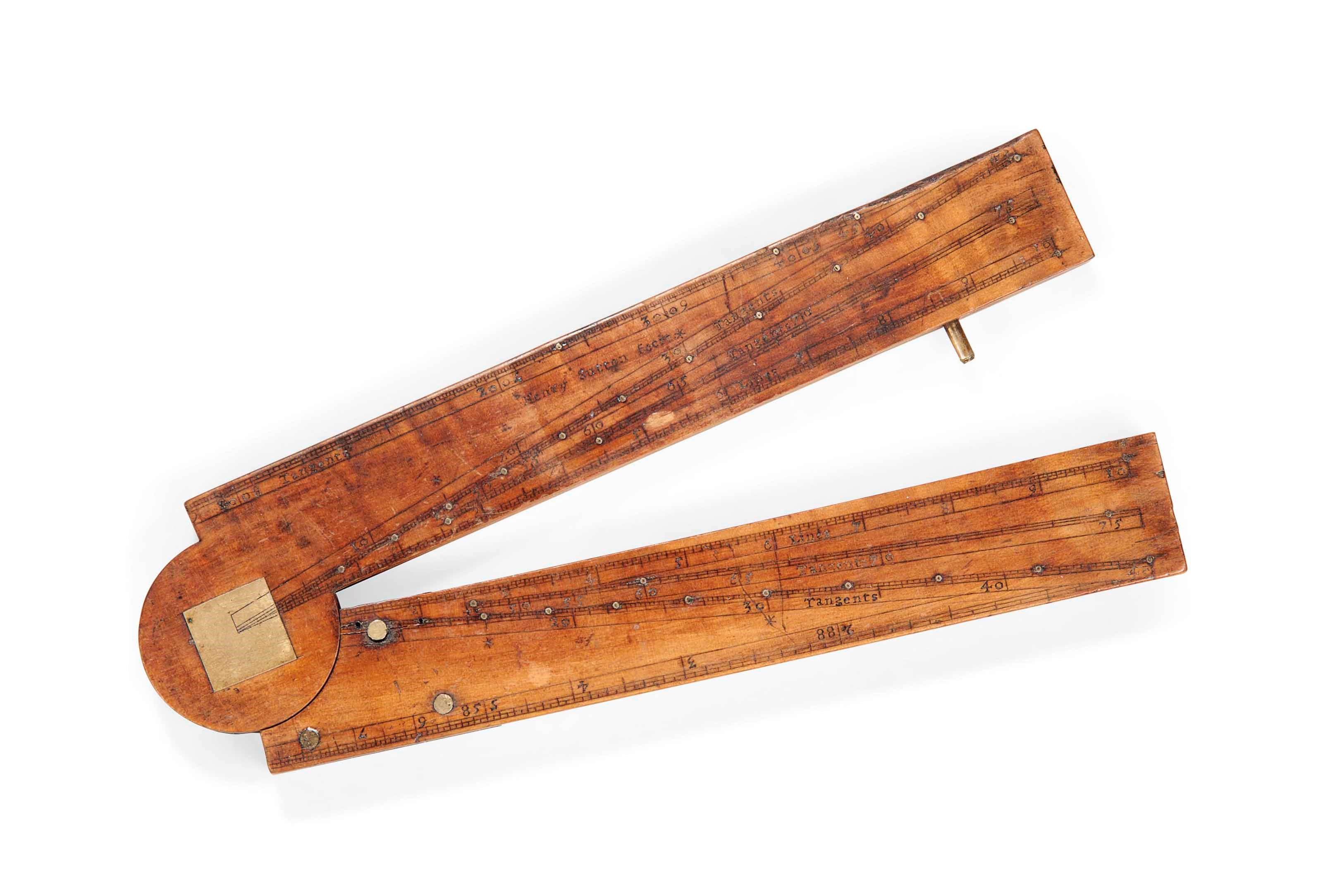 A WOOD AND BRASS SECTOR