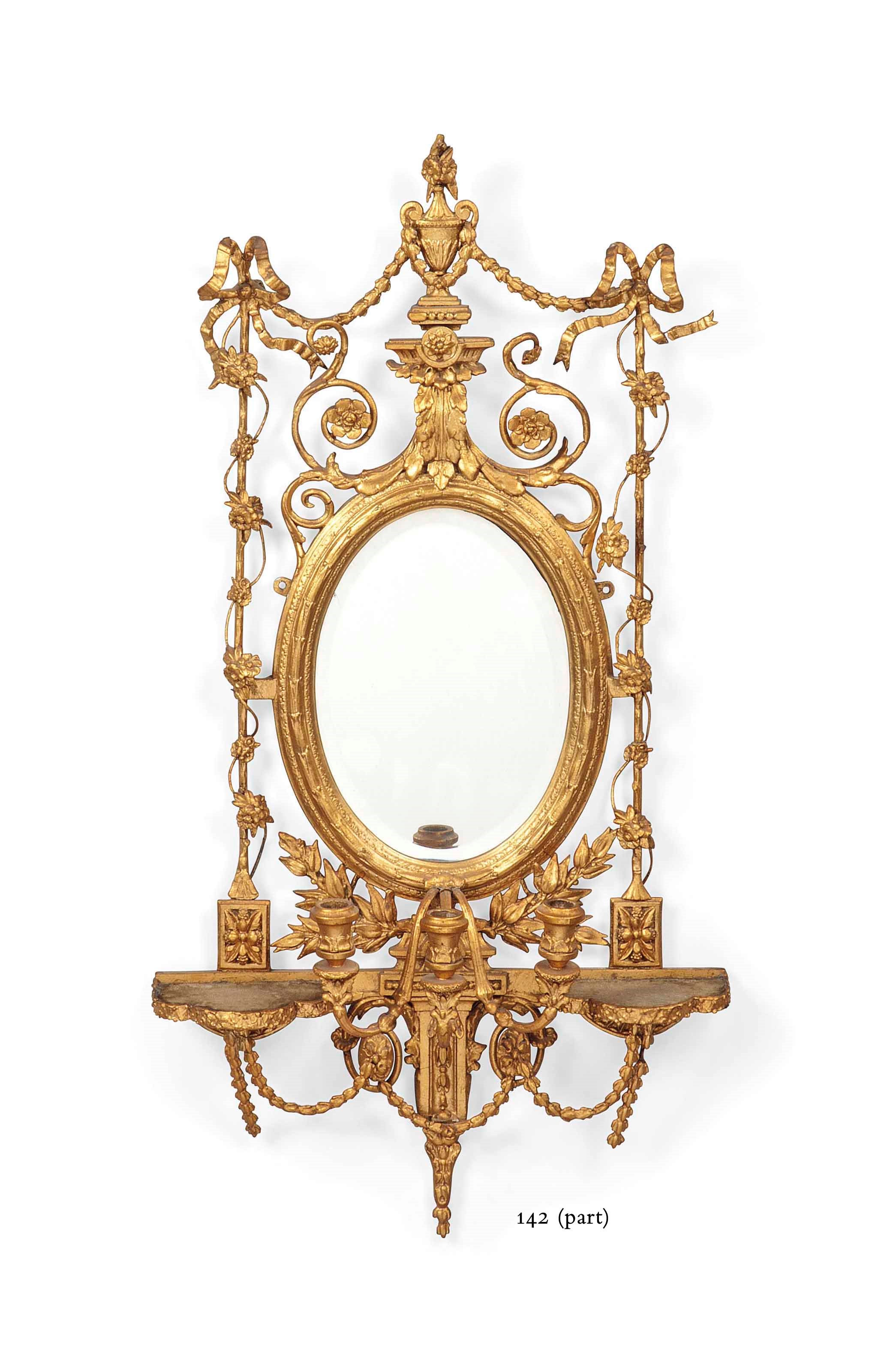 A PAIR OF VICTORIAN GILTWOOD AND COMPOSITION GIRANDOLES