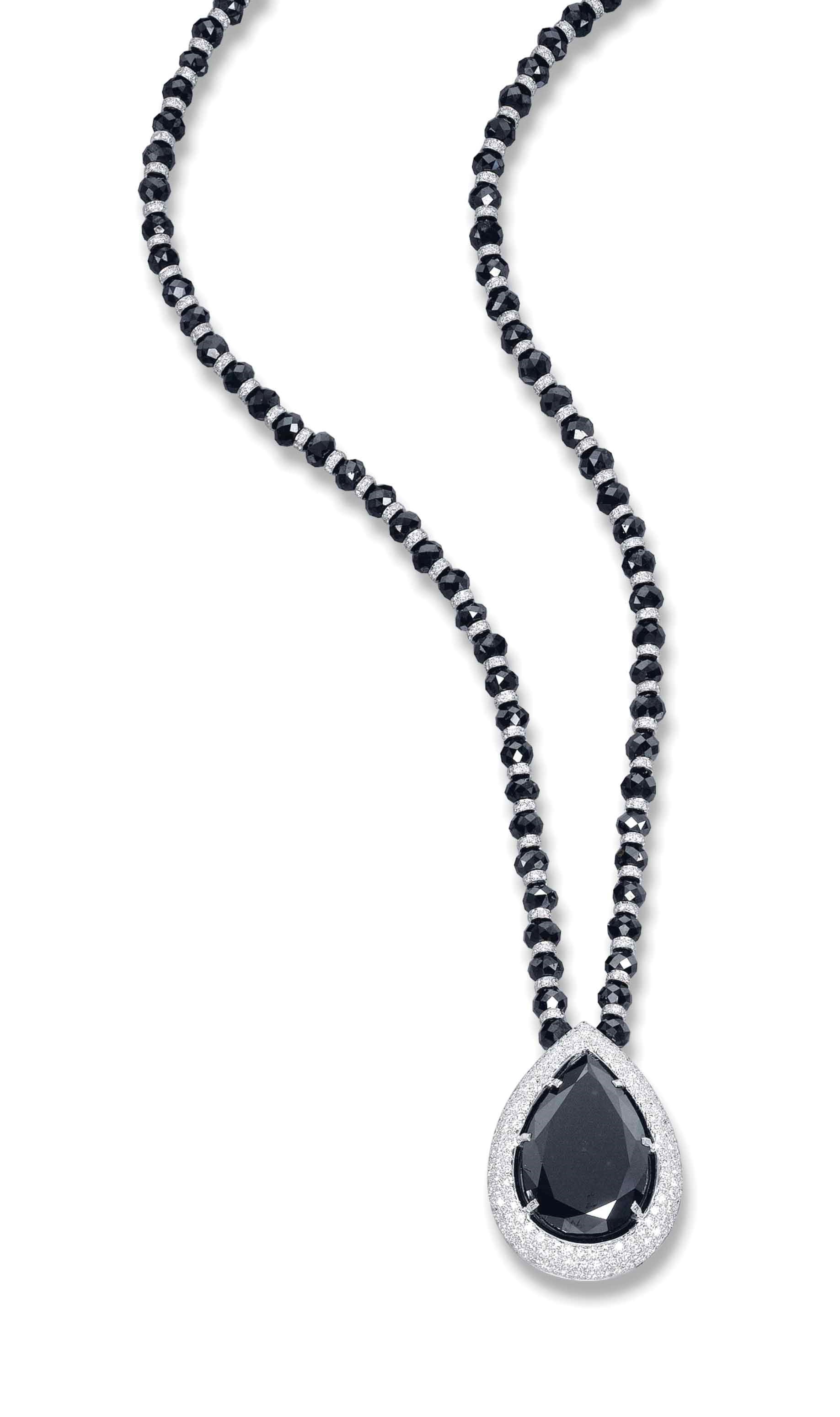 A COLOURED DIAMOND NECKLACE
