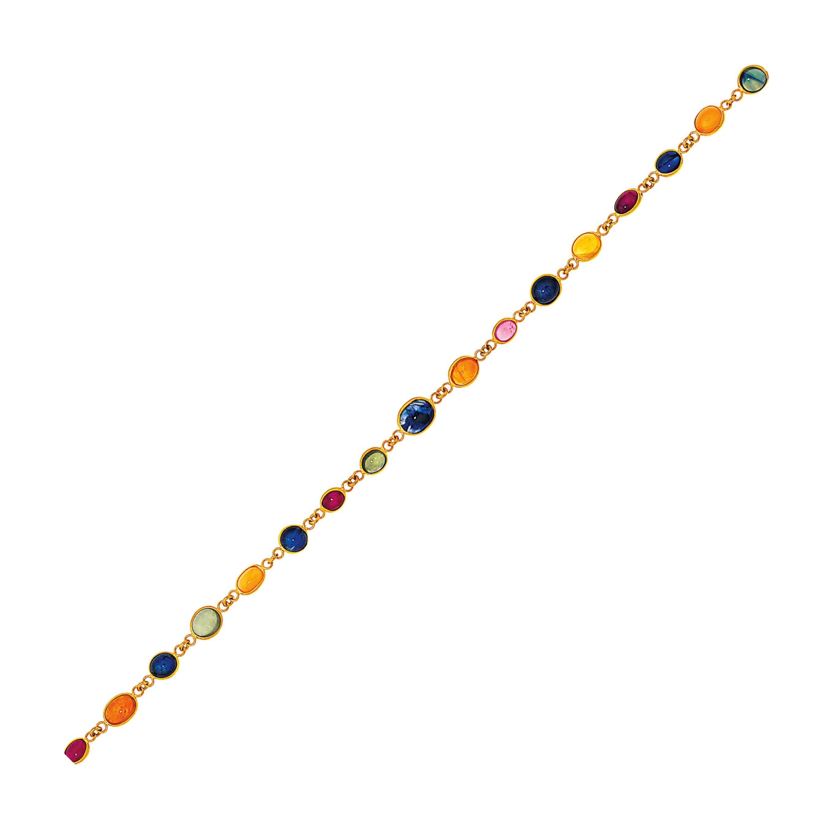 A vari-coloured sapphire necklace