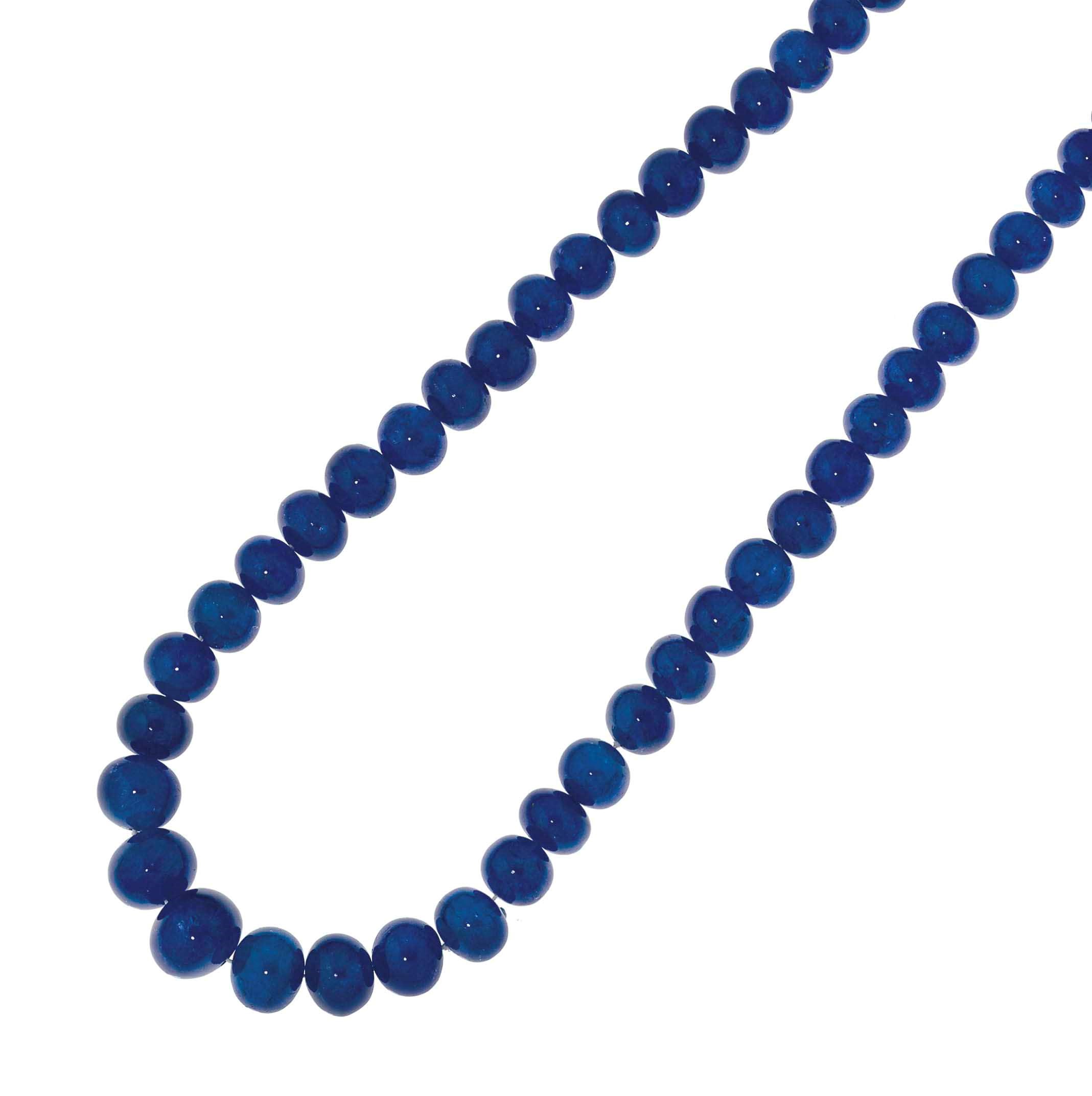 A tanzanite bead necklace