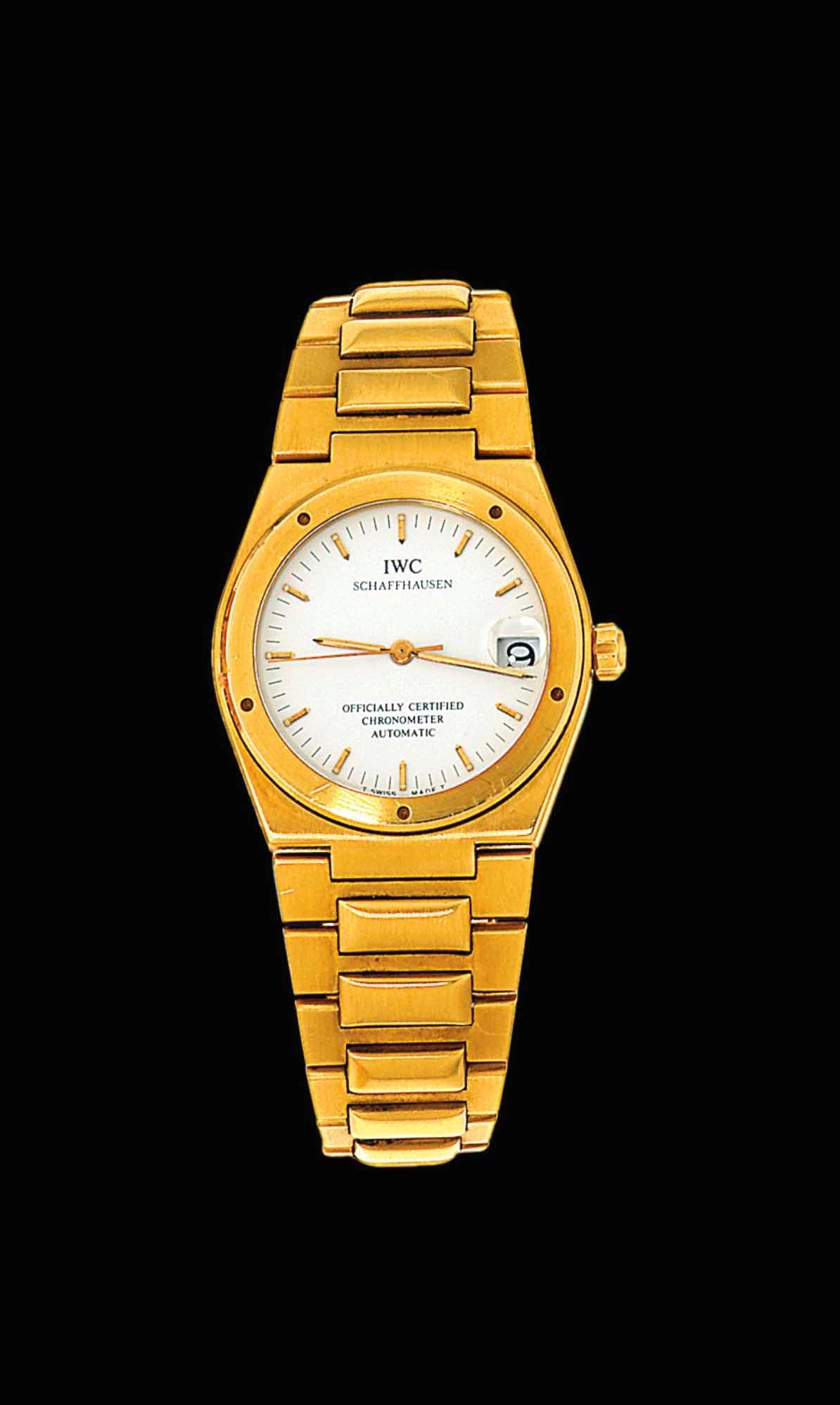 An 18ct gold automatic wristwatch, by IWC Schaffhausen