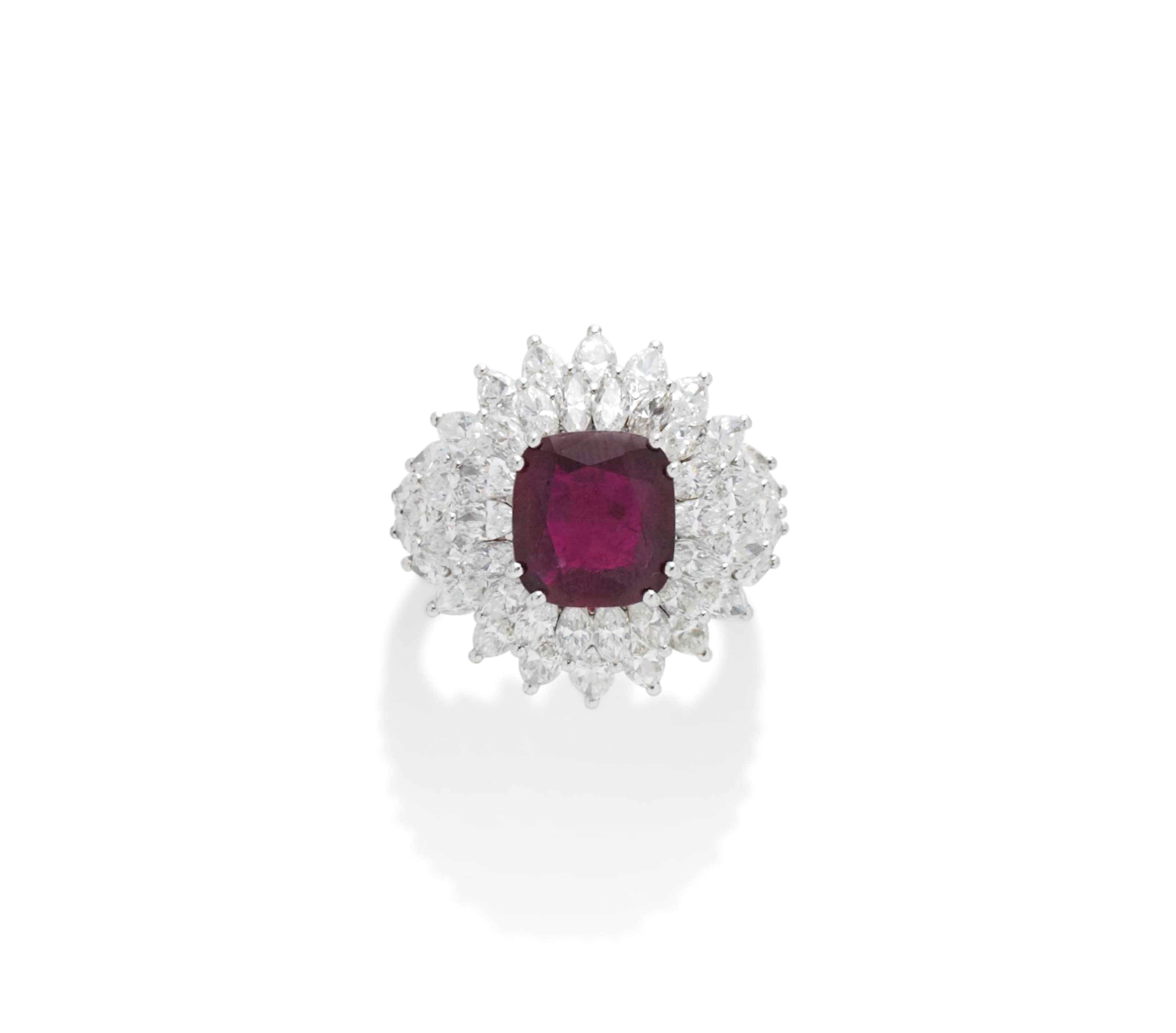 BAGUE RUBIS ET DIAMANTS